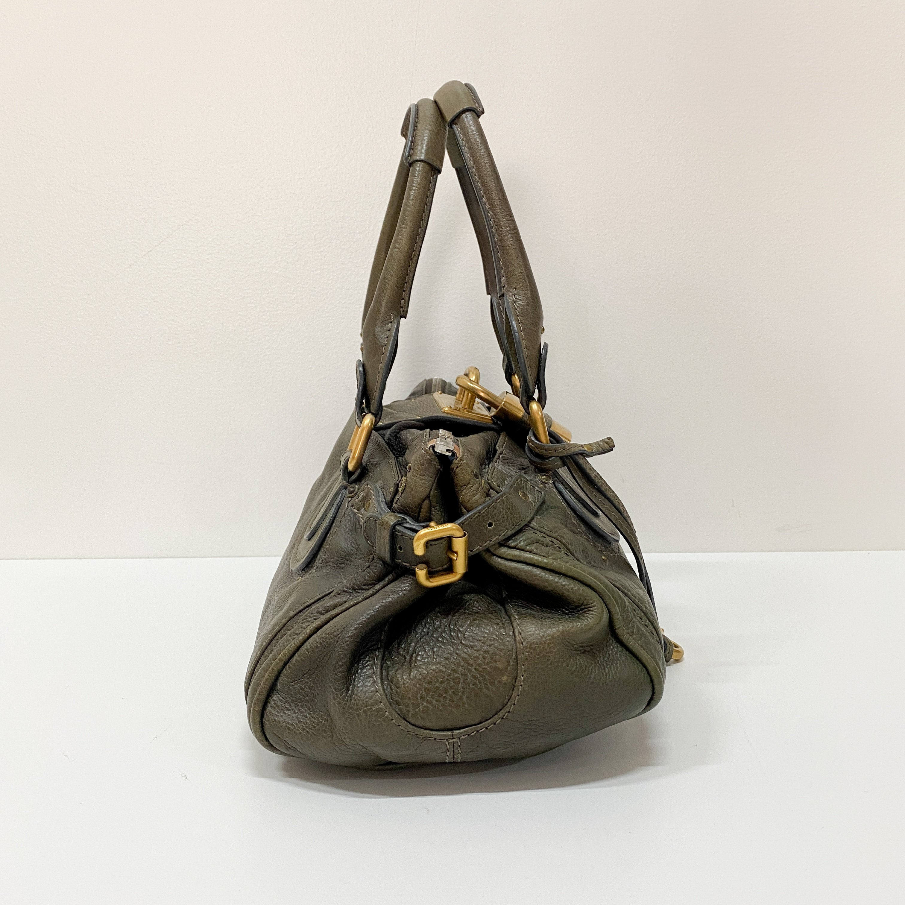 Paddington Khaki Leather Shoulder Bag
