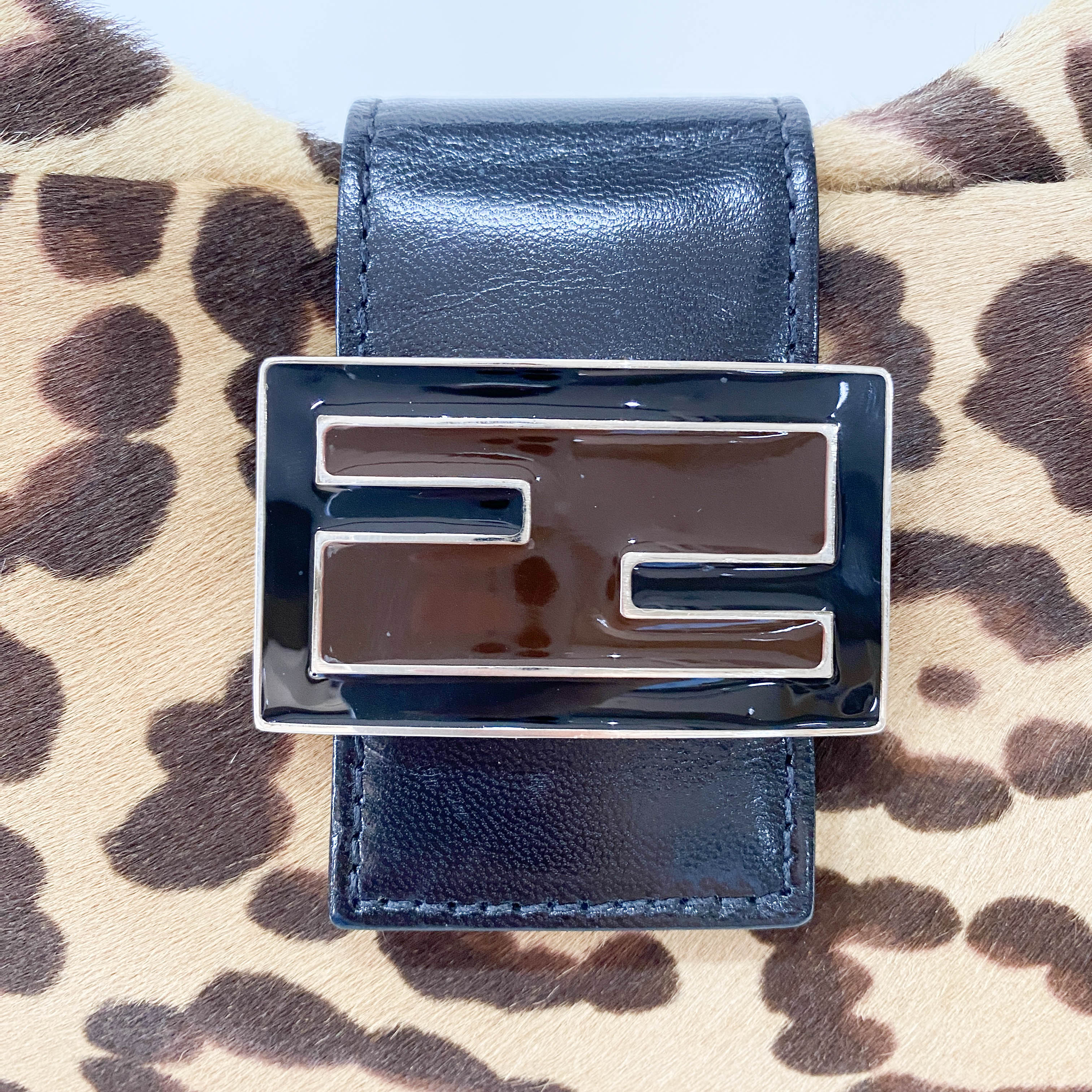 Leopard Print Pony Hair Shoulder Bag