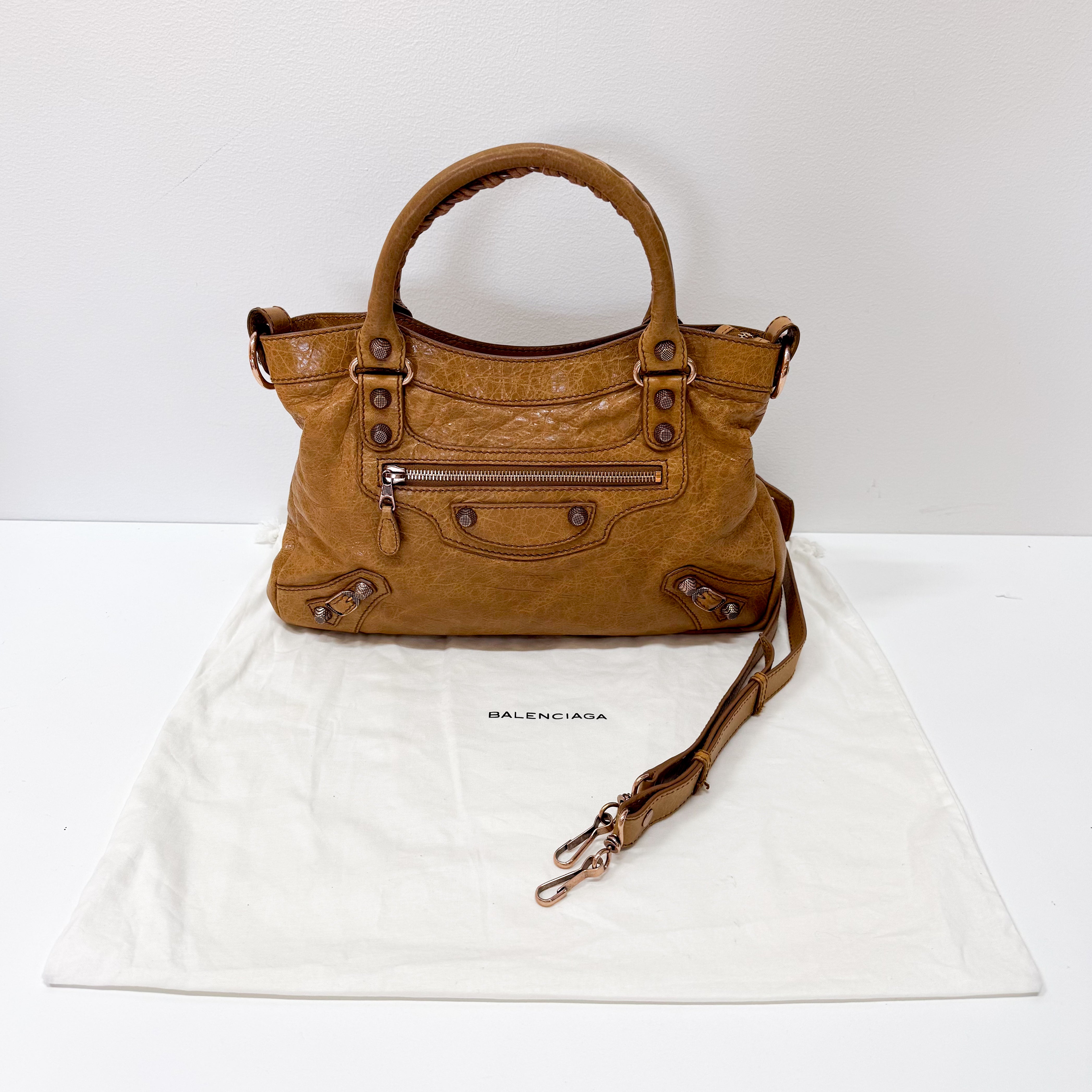 The First Caramel Leather Bag
