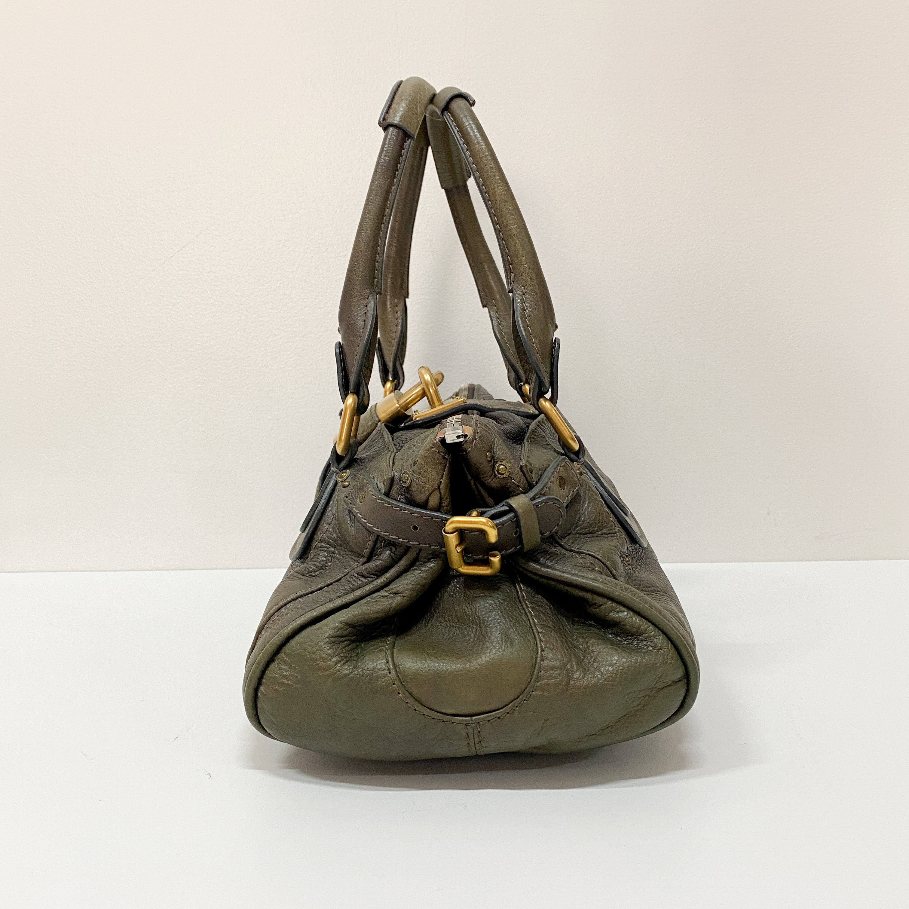 Paddington Khaki Leather Shoulder Bag