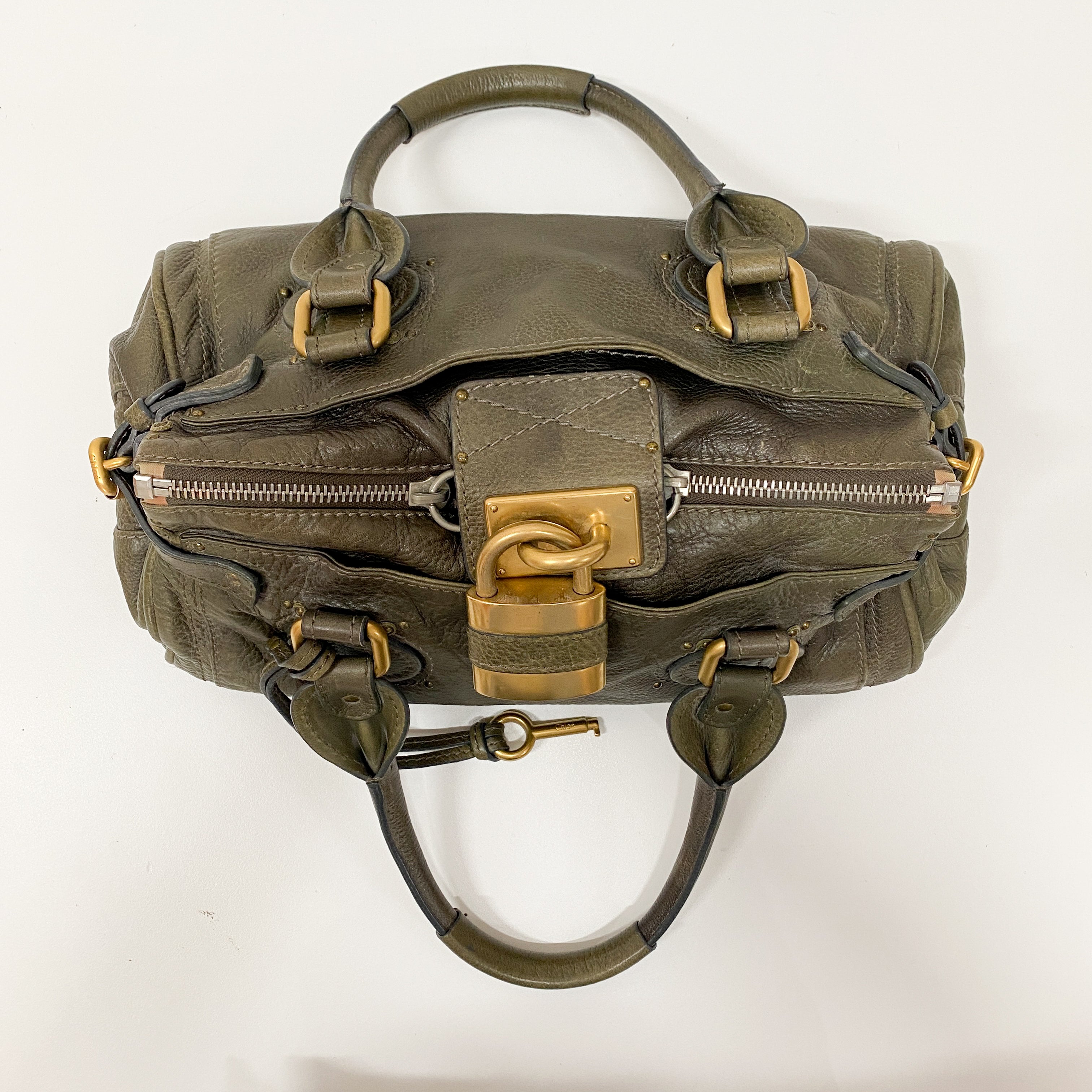 Paddington Khaki Leather Shoulder Bag