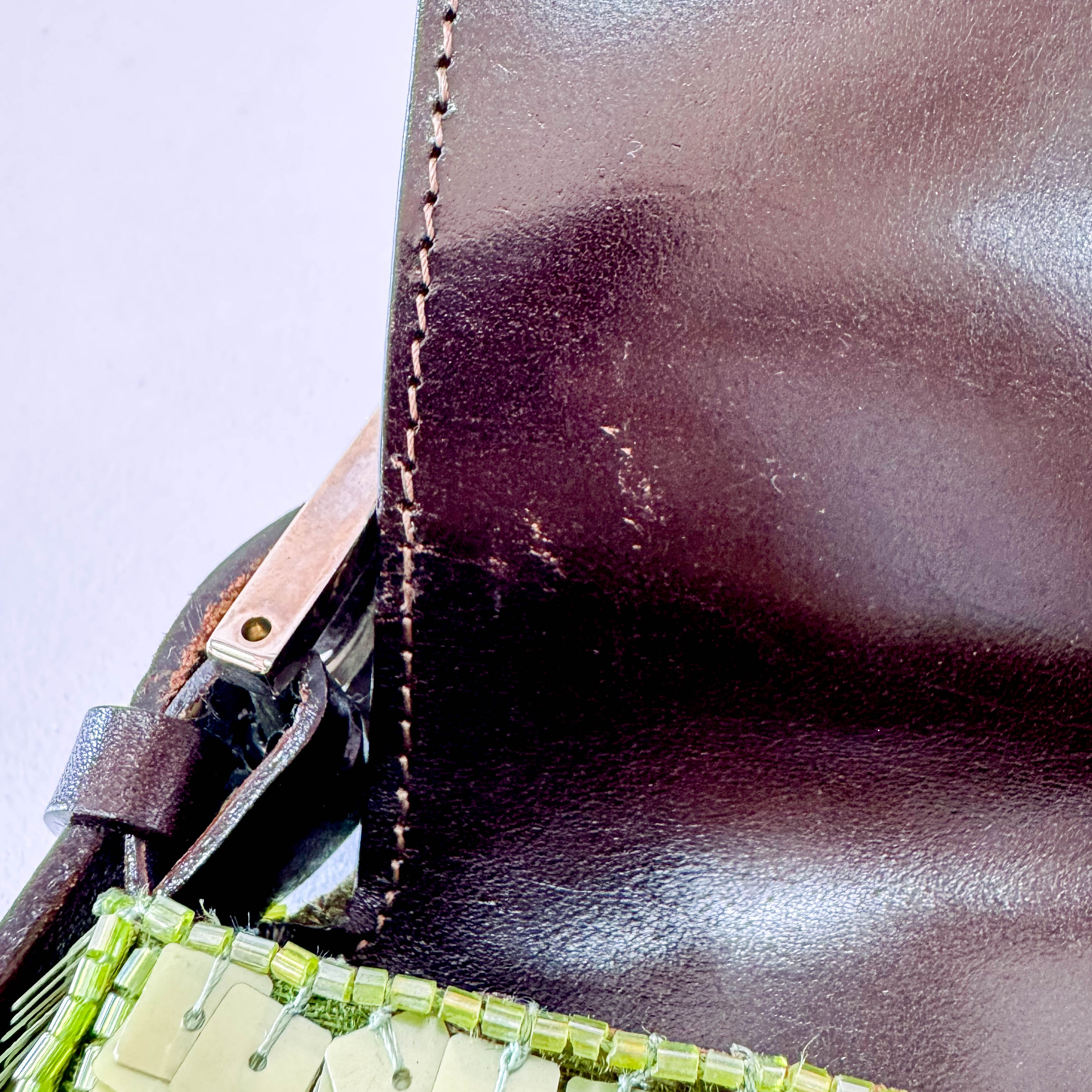 Baguette Green Sequin Shoulder Bag