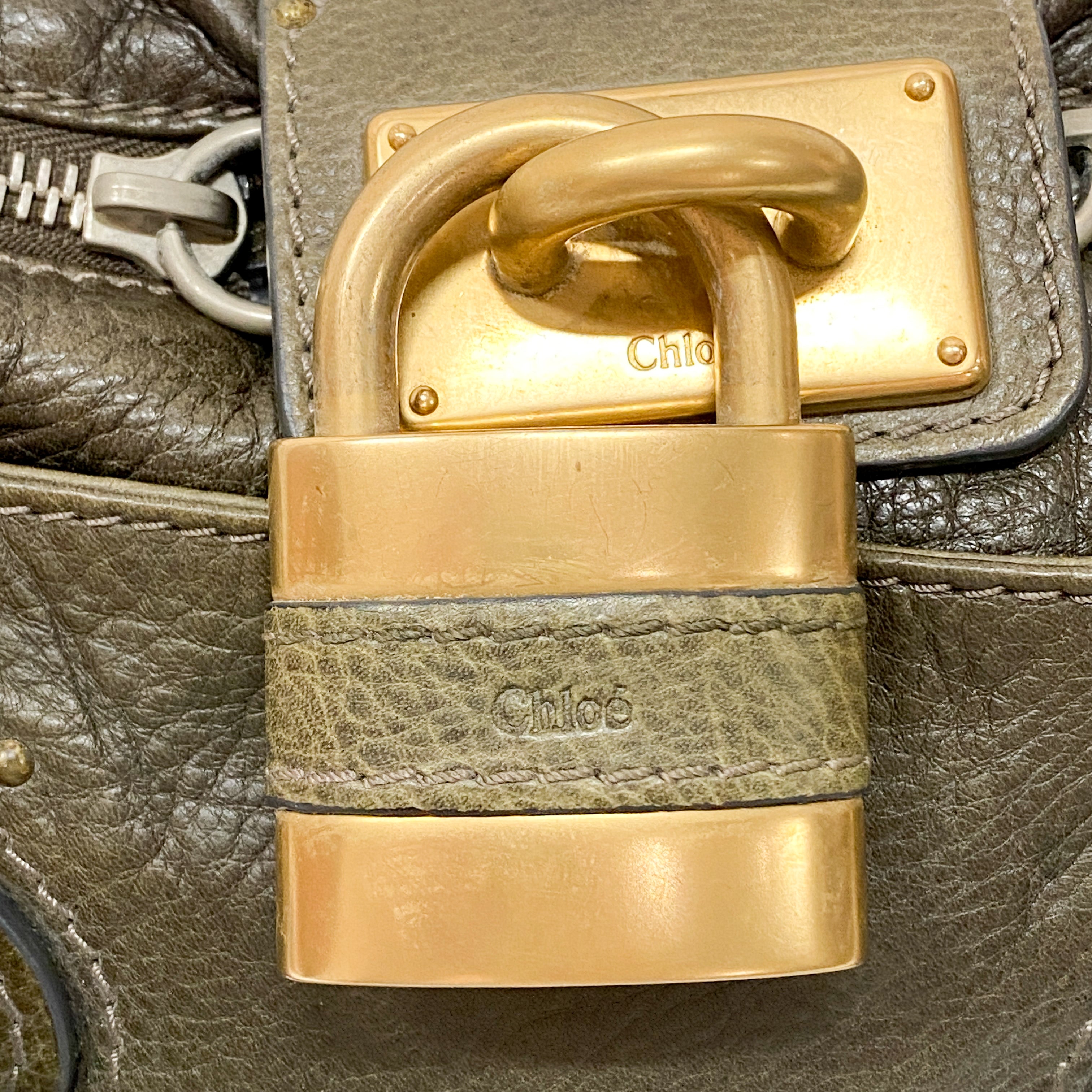 Paddington Khaki Leather Shoulder Bag