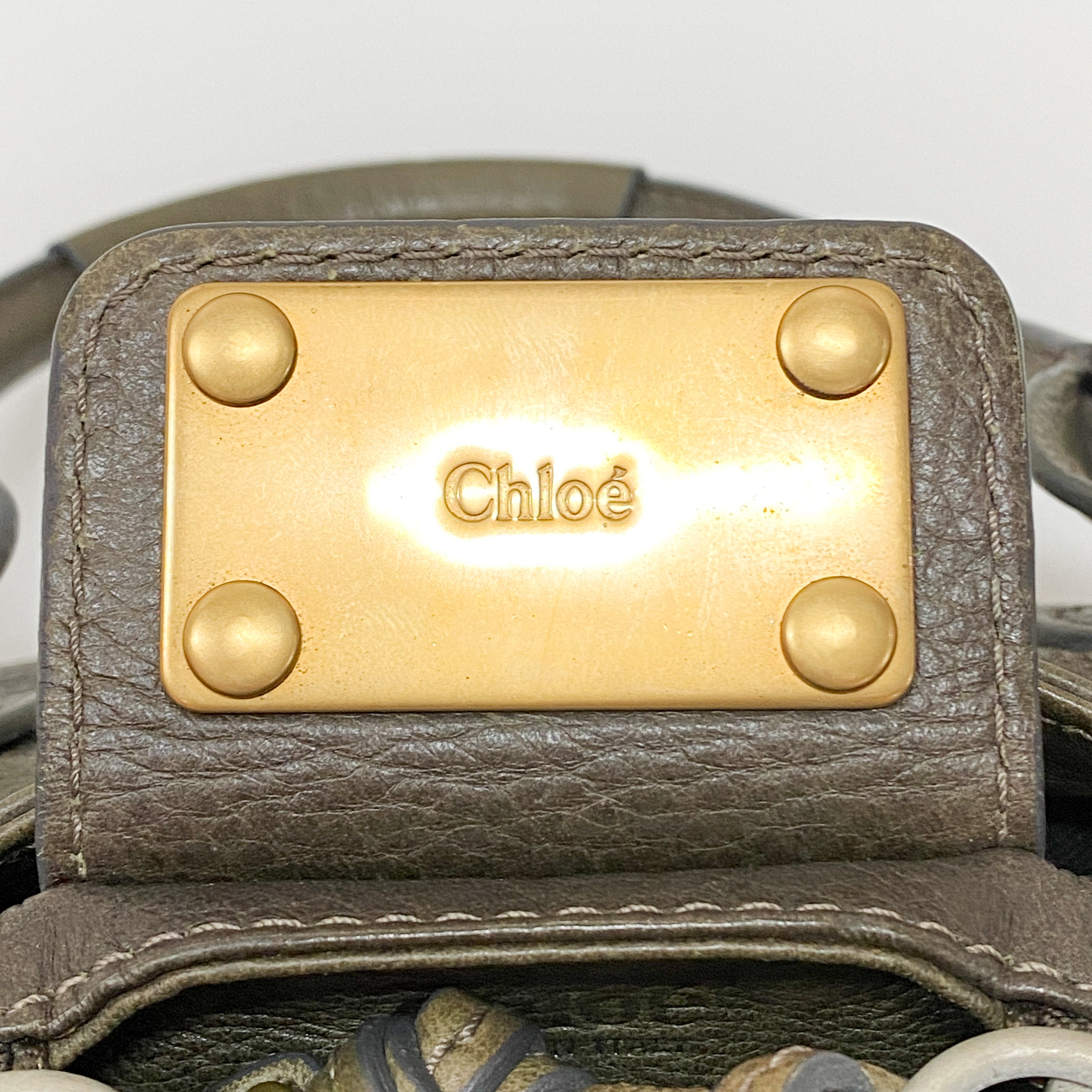 Paddington Khaki Leather Shoulder Bag