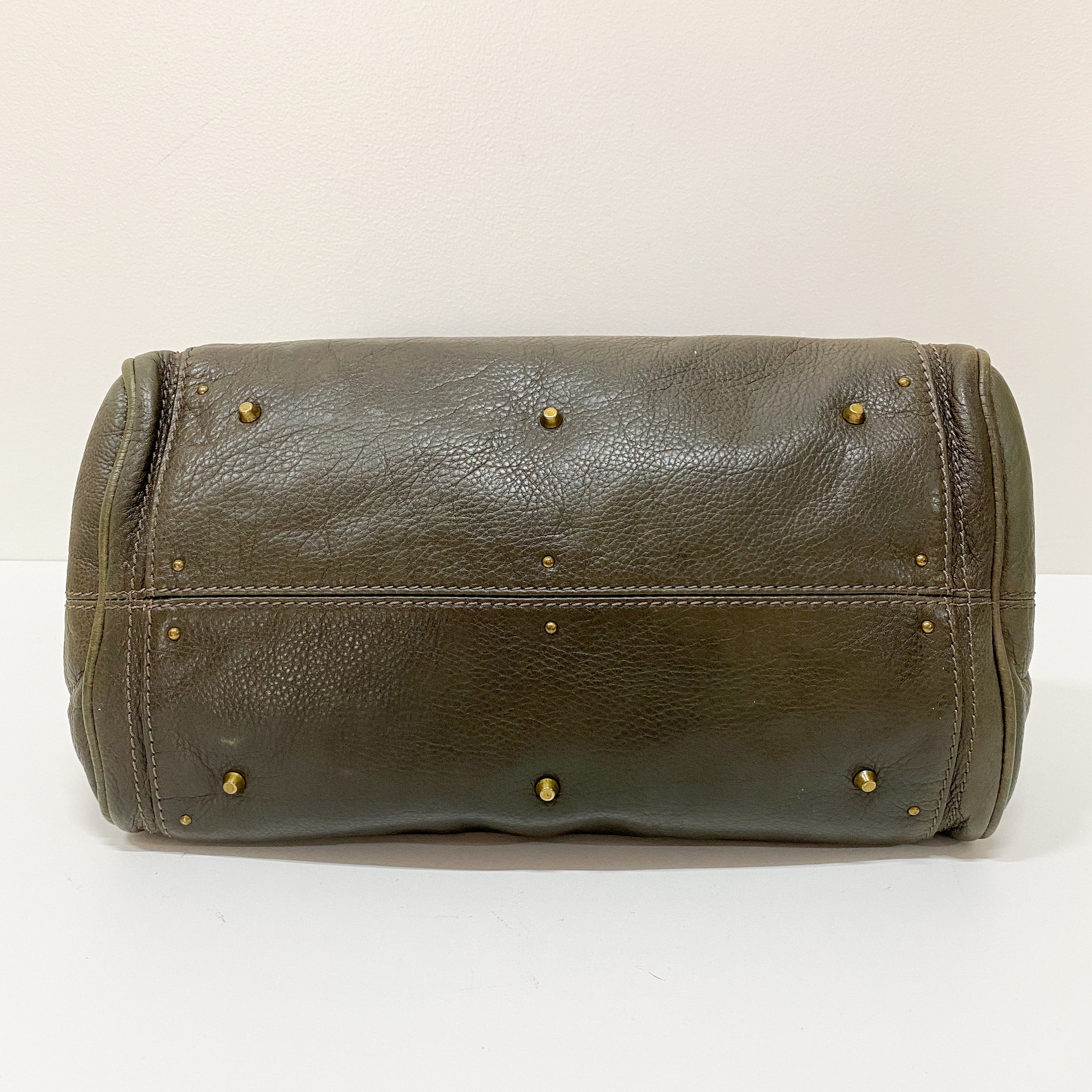 Paddington Khaki Leather Shoulder Bag