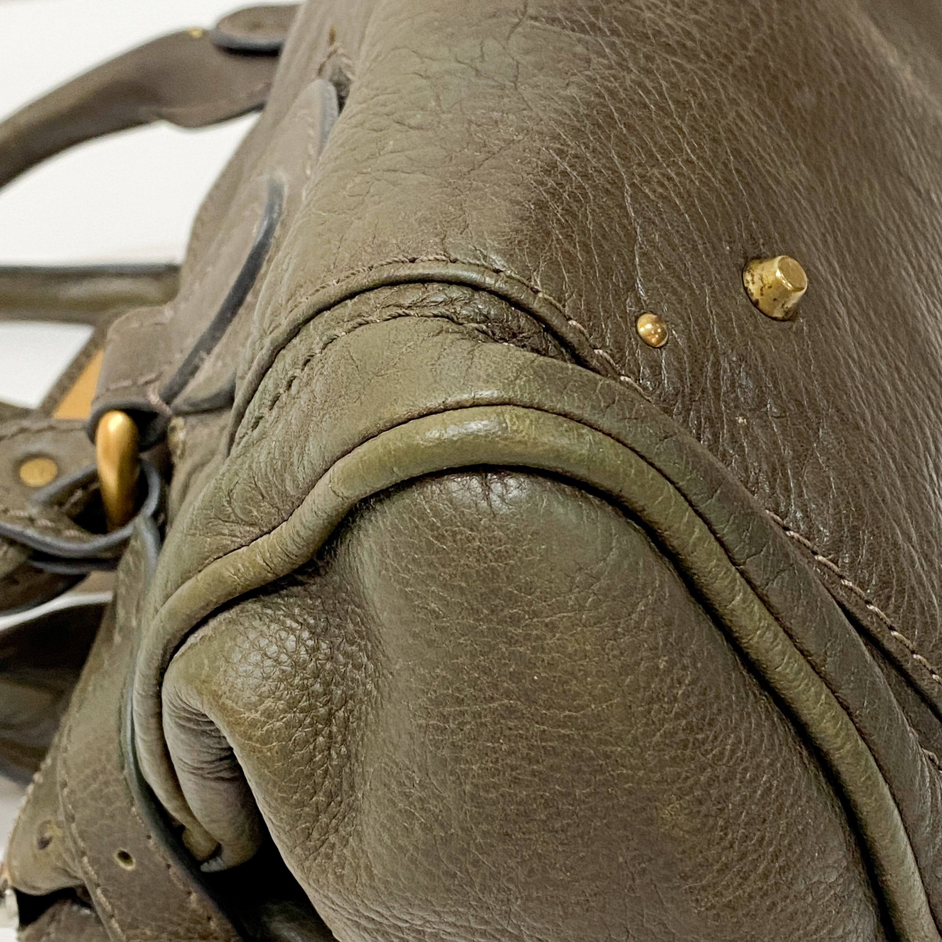 Paddington Khaki Leather Shoulder Bag