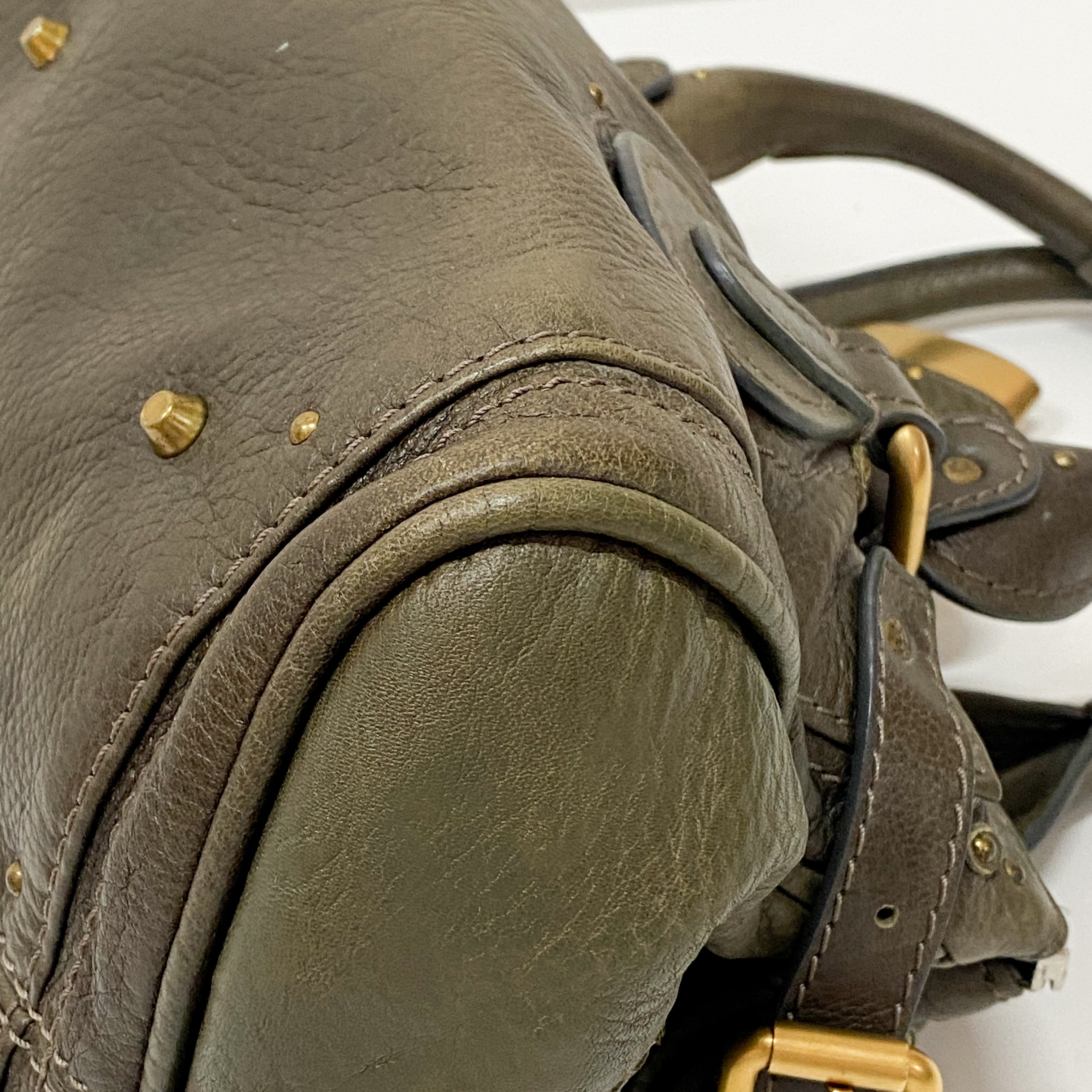 Paddington Khaki Leather Shoulder Bag
