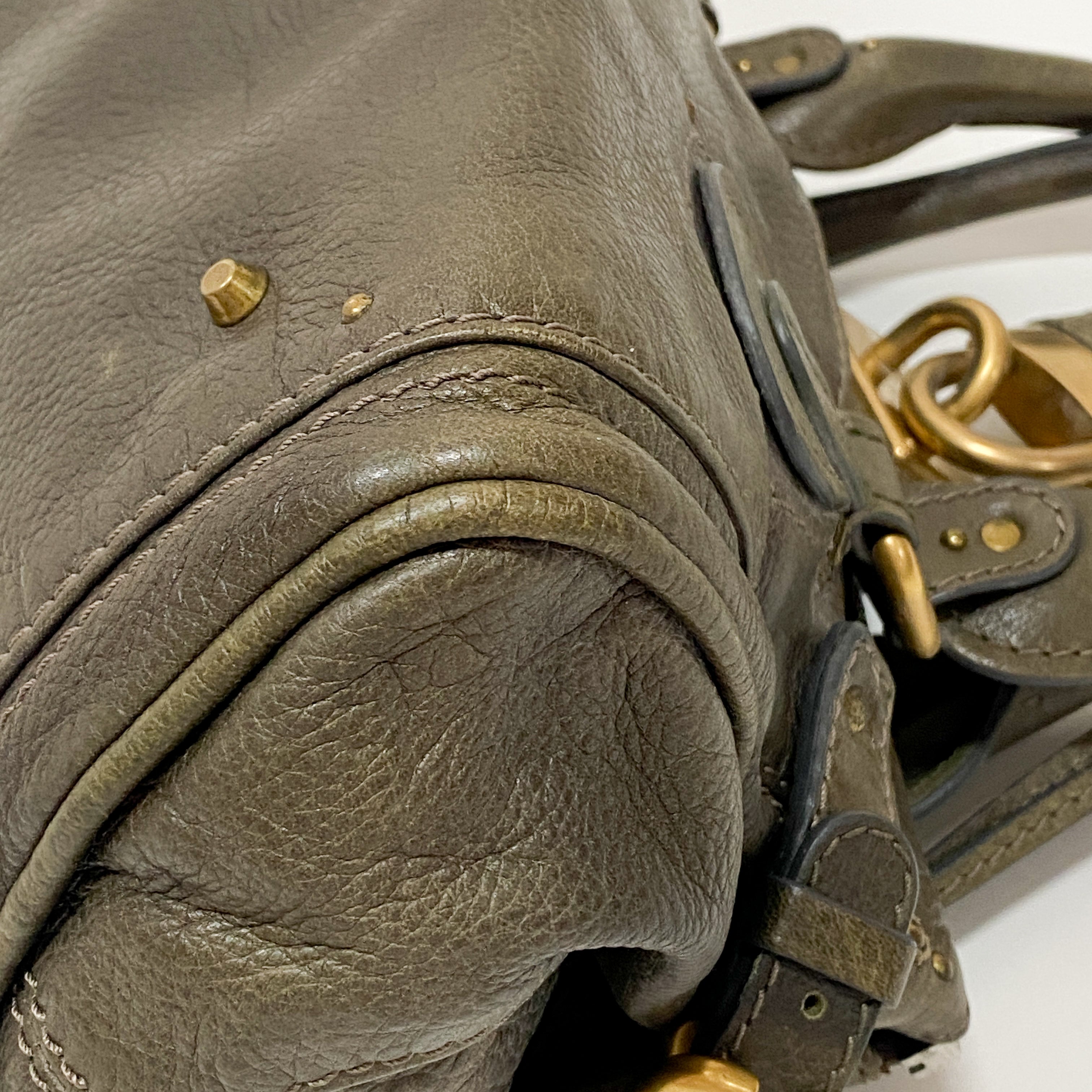 Paddington Khaki Leather Shoulder Bag