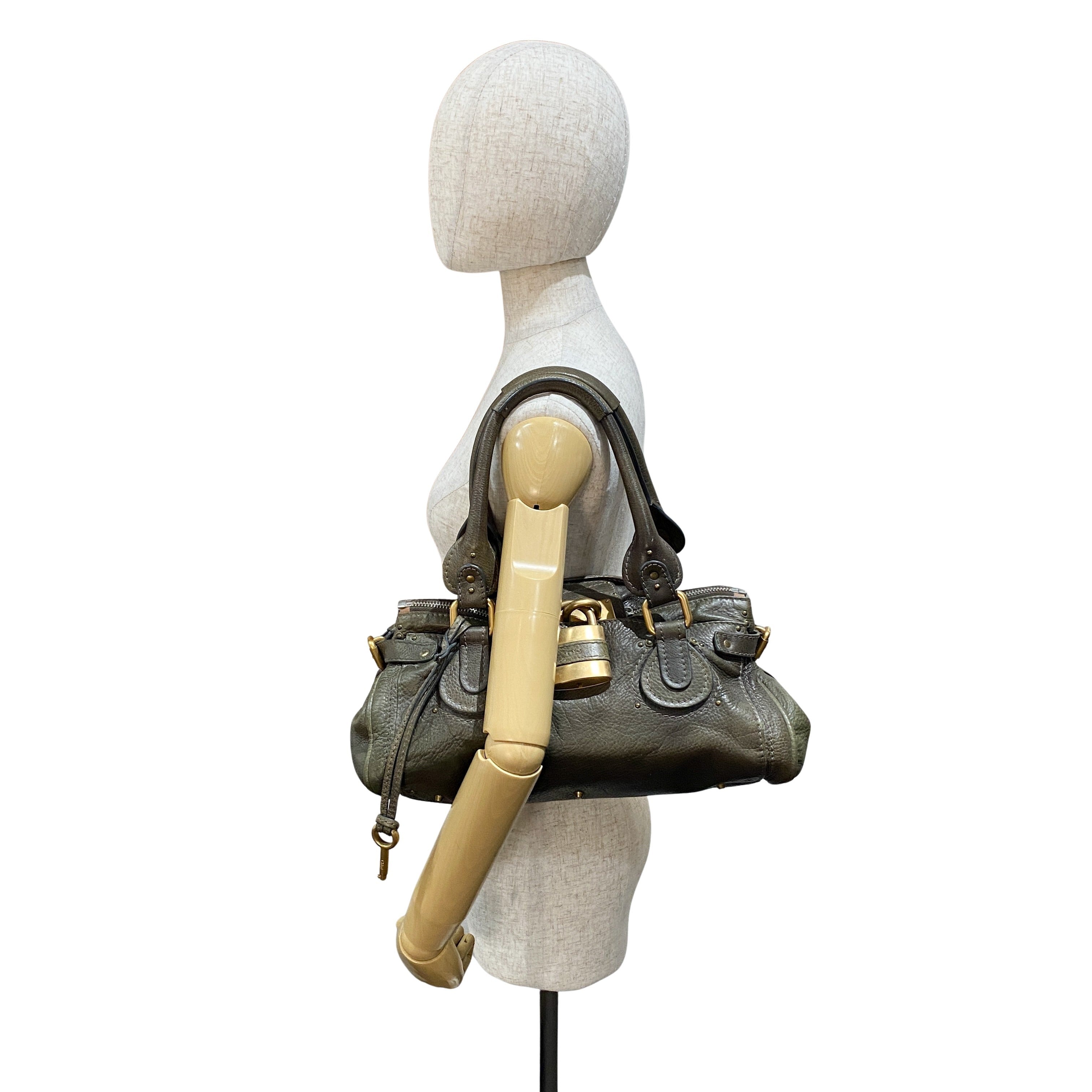 Paddington Khaki Leather Shoulder Bag