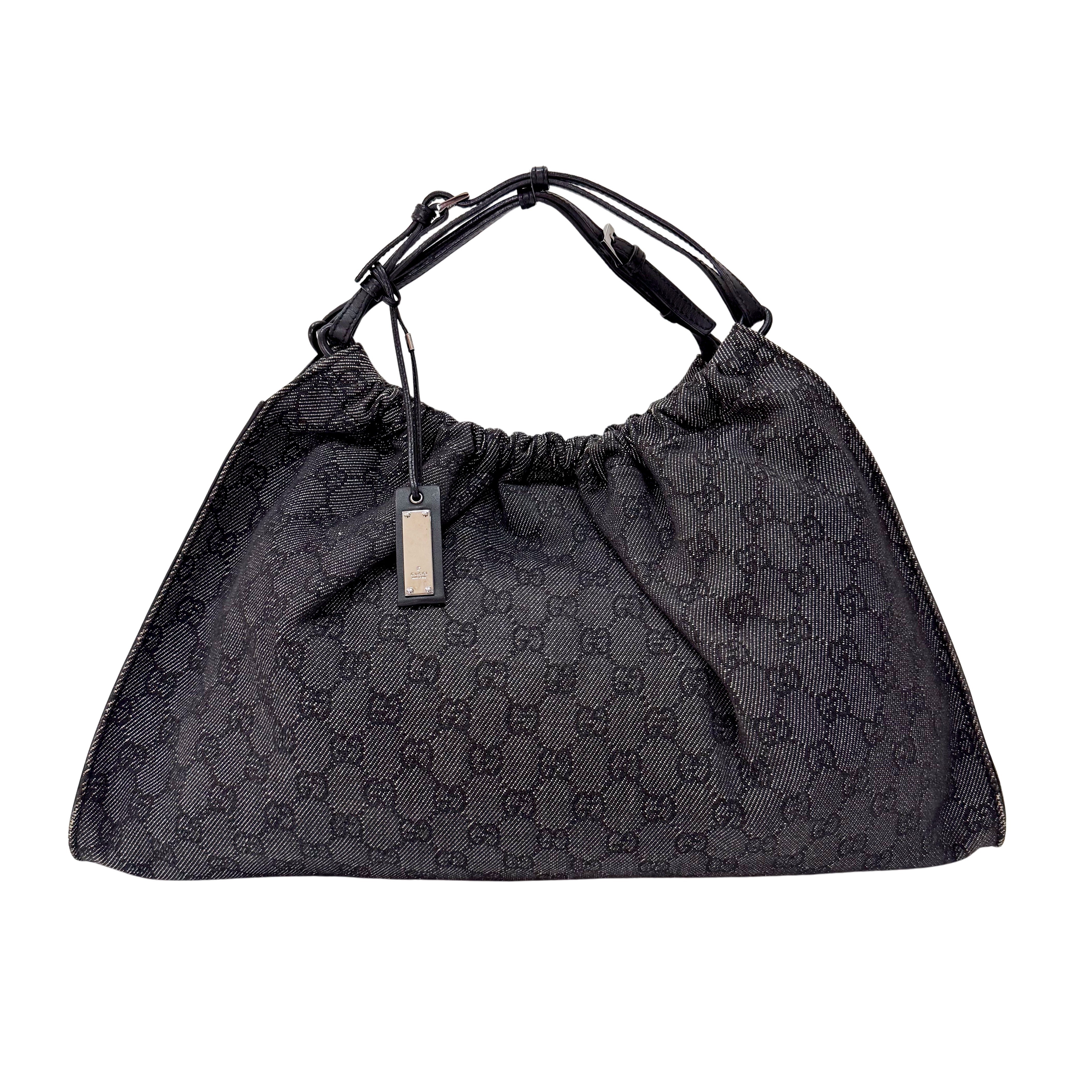 Black GG Cotton Canvas Bag