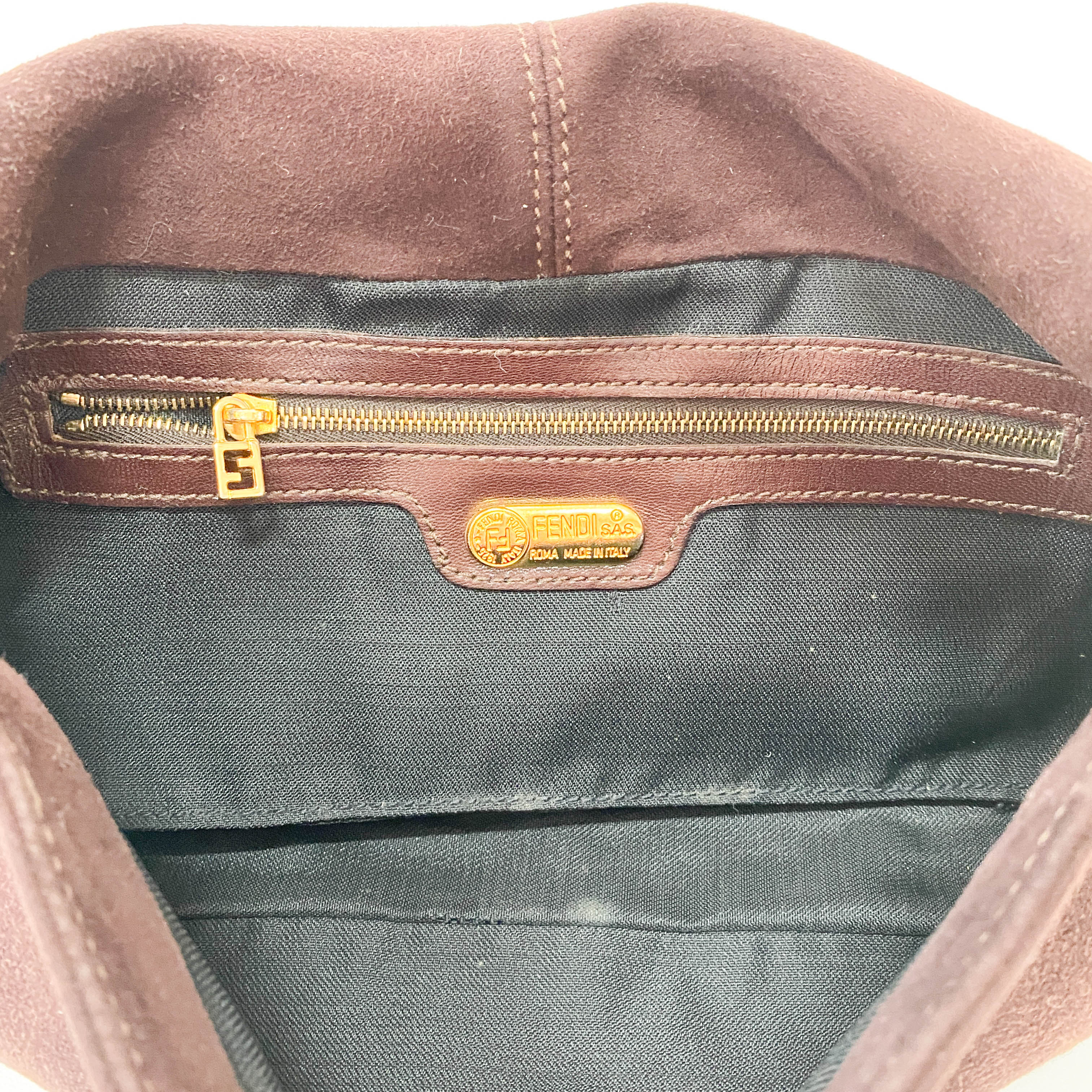Baguette Brown Suede Shoulder Bag