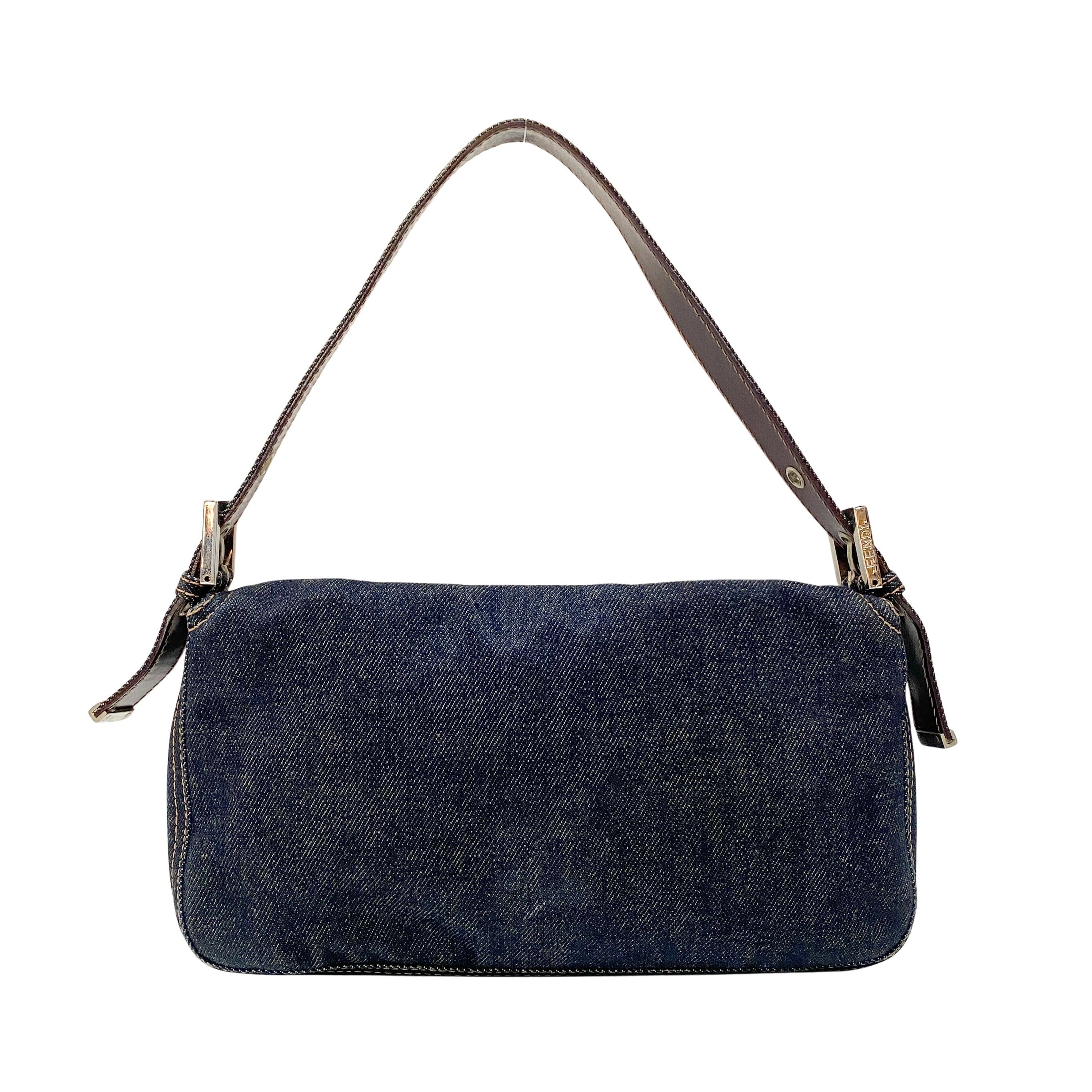 Baguette Denim Shoulder Bag