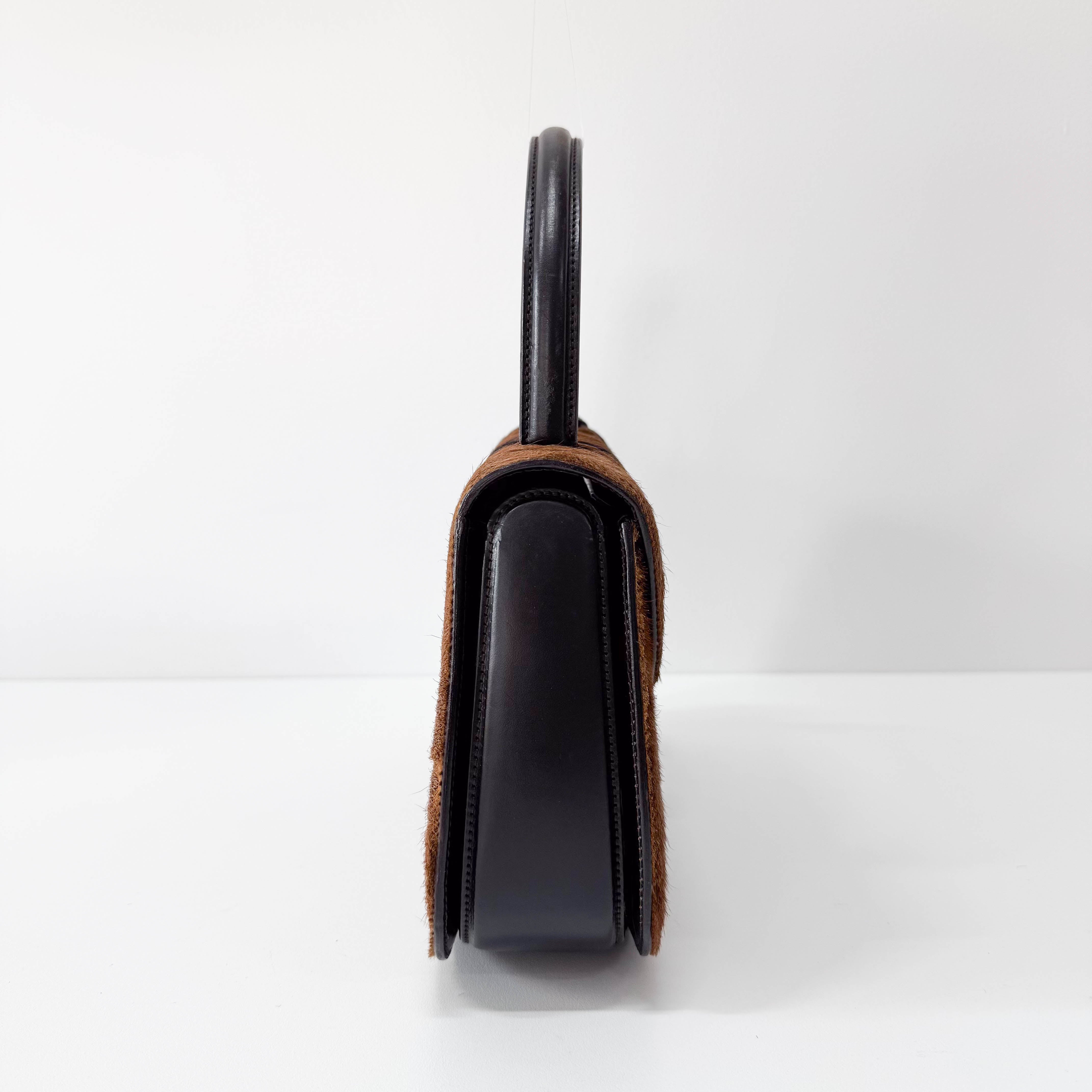 Brown Pony Hair Top Handle Bag