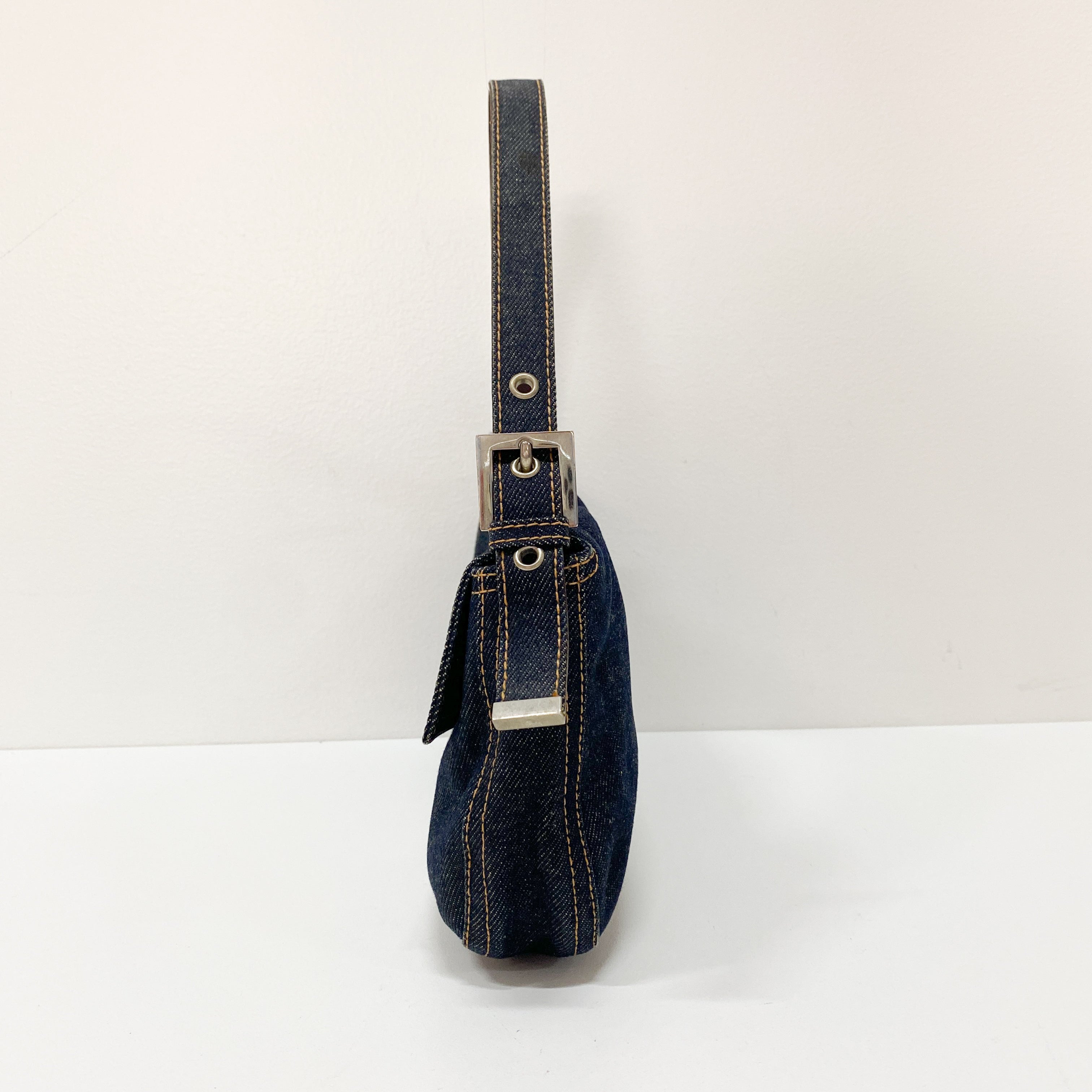 Baguette Denim Shoulder Bag