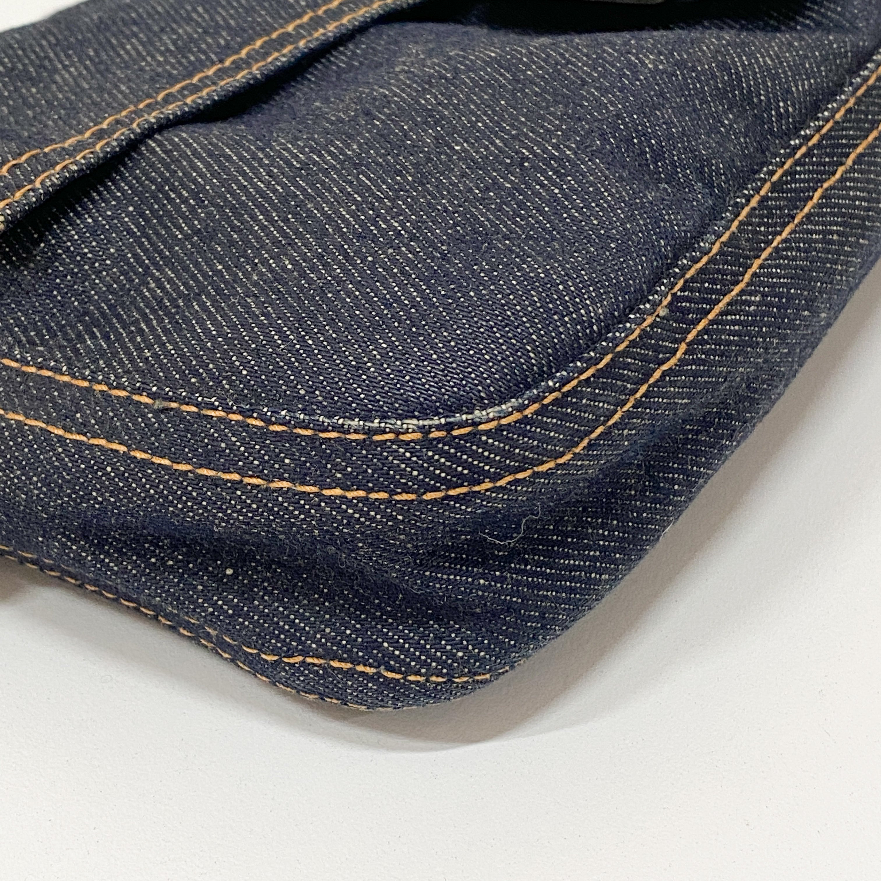 Baguette Denim Shoulder Bag