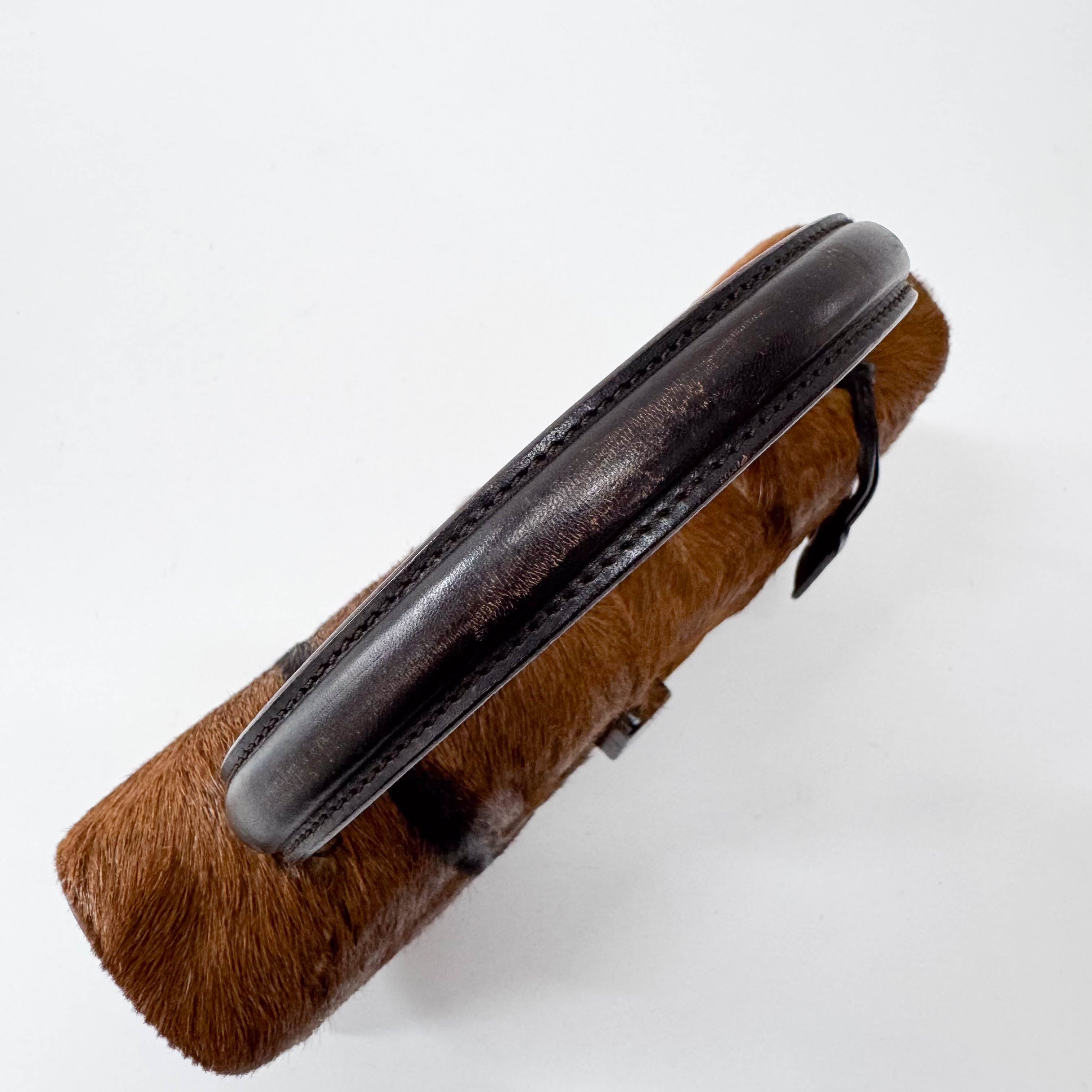 Brown Pony Hair Top Handle Bag