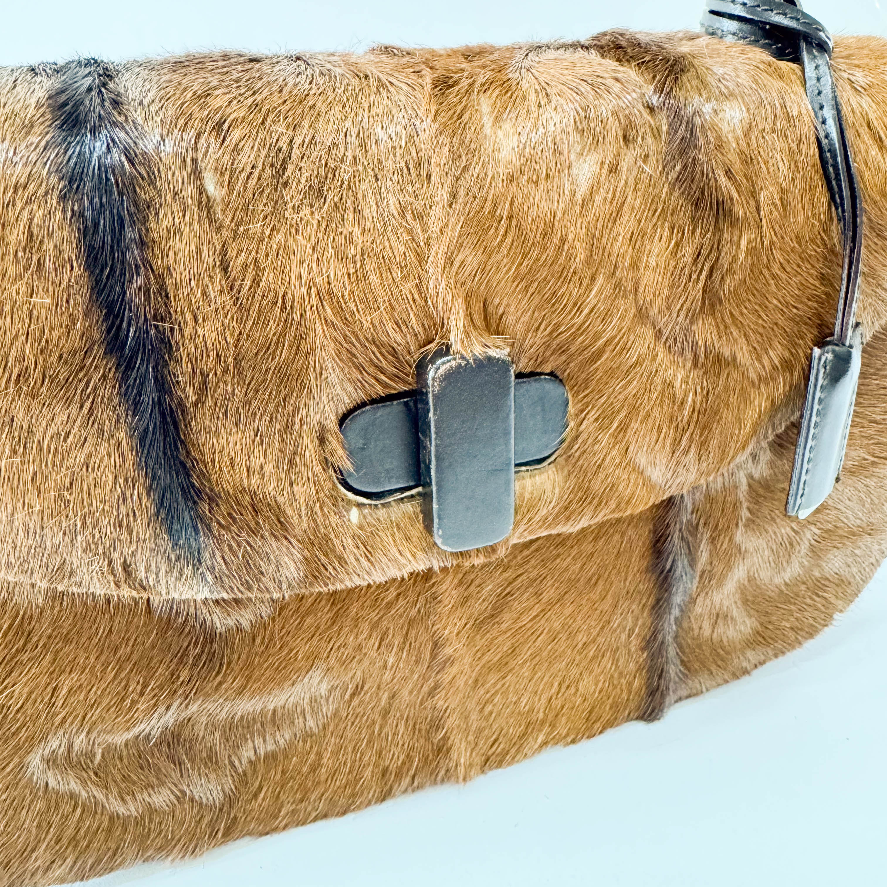 Brown Pony Hair Top Handle Bag