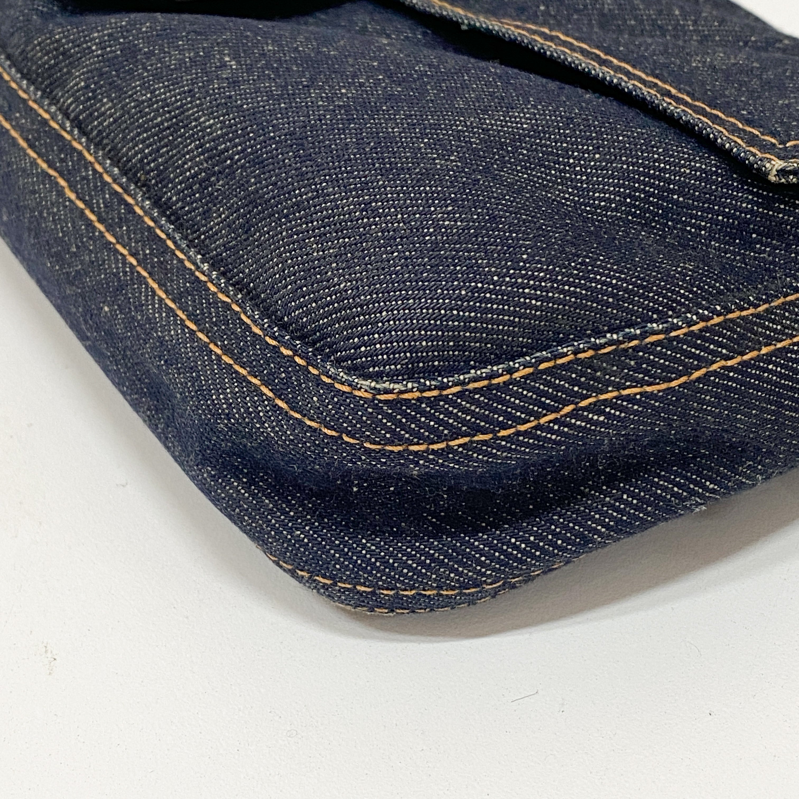 Baguette Denim Shoulder Bag