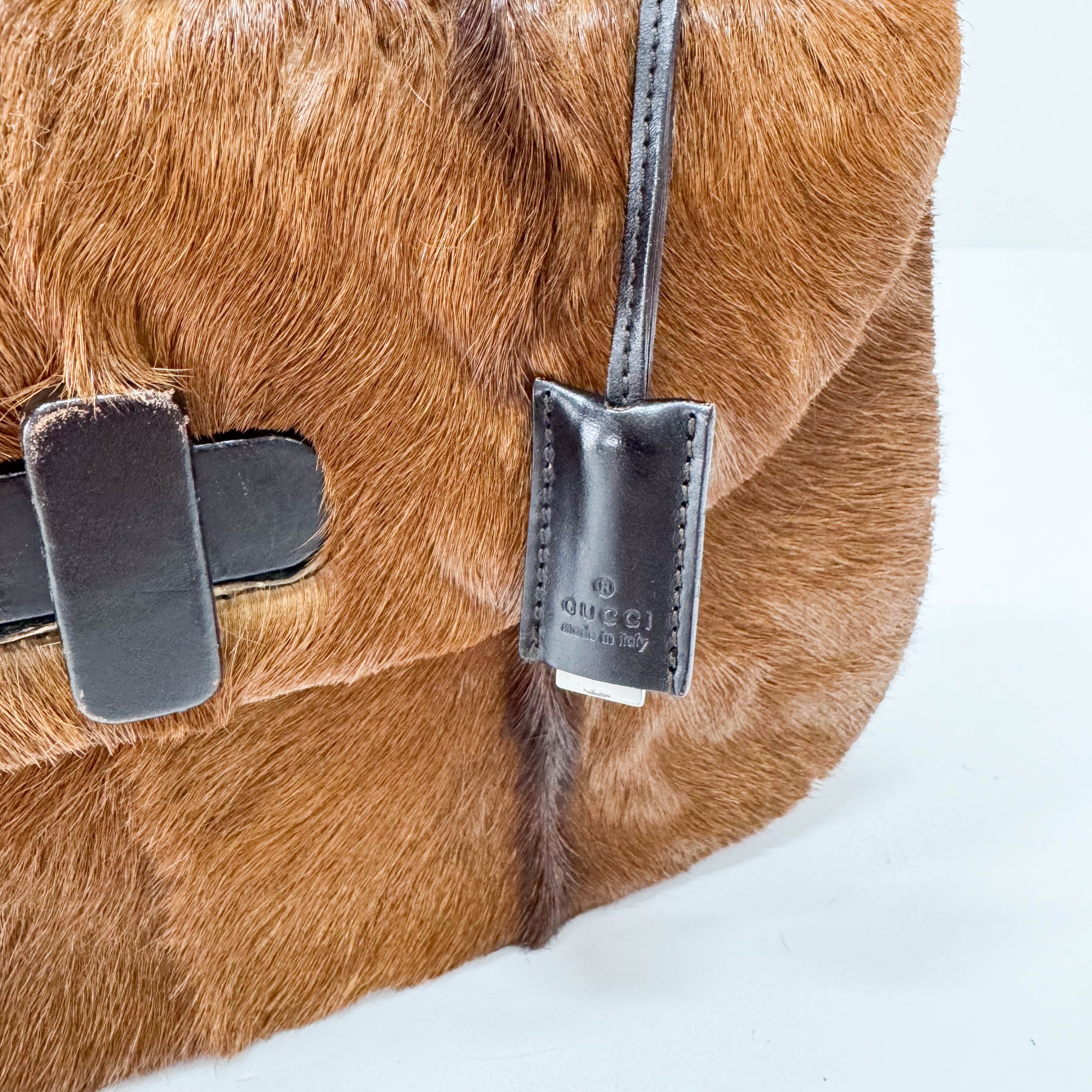 Brown Pony Hair Top Handle Bag