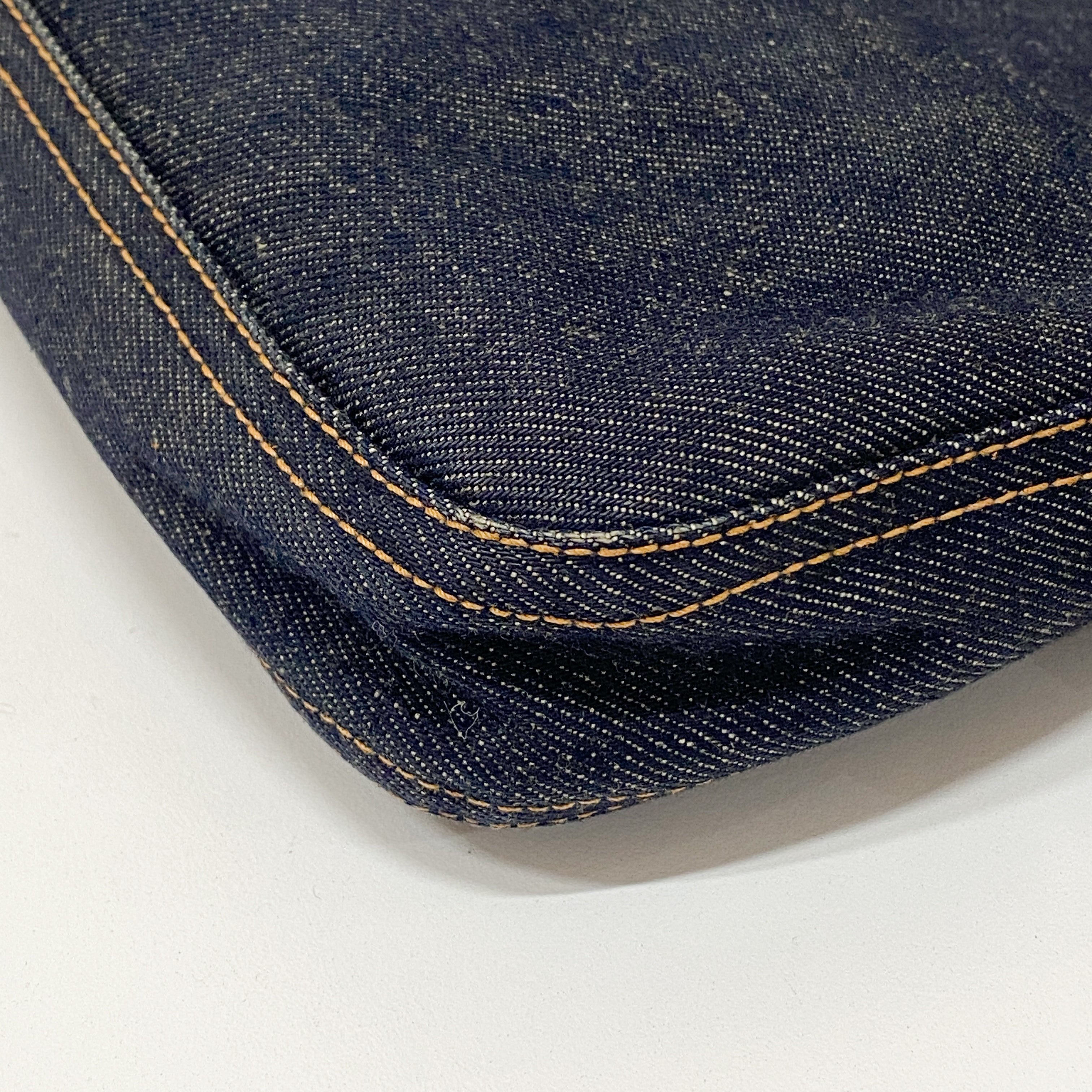 Baguette Denim Shoulder Bag