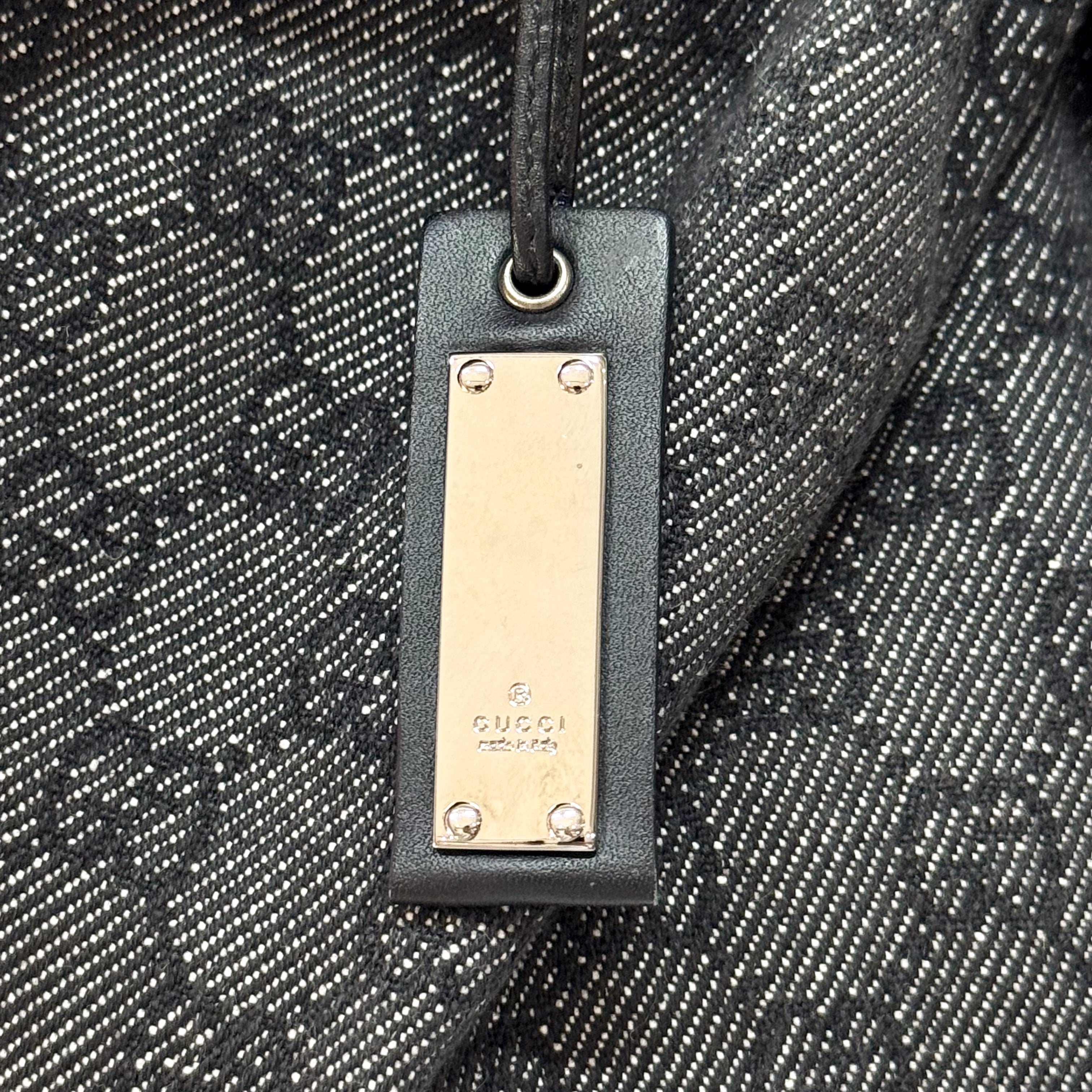 Black GG Cotton Canvas Bag