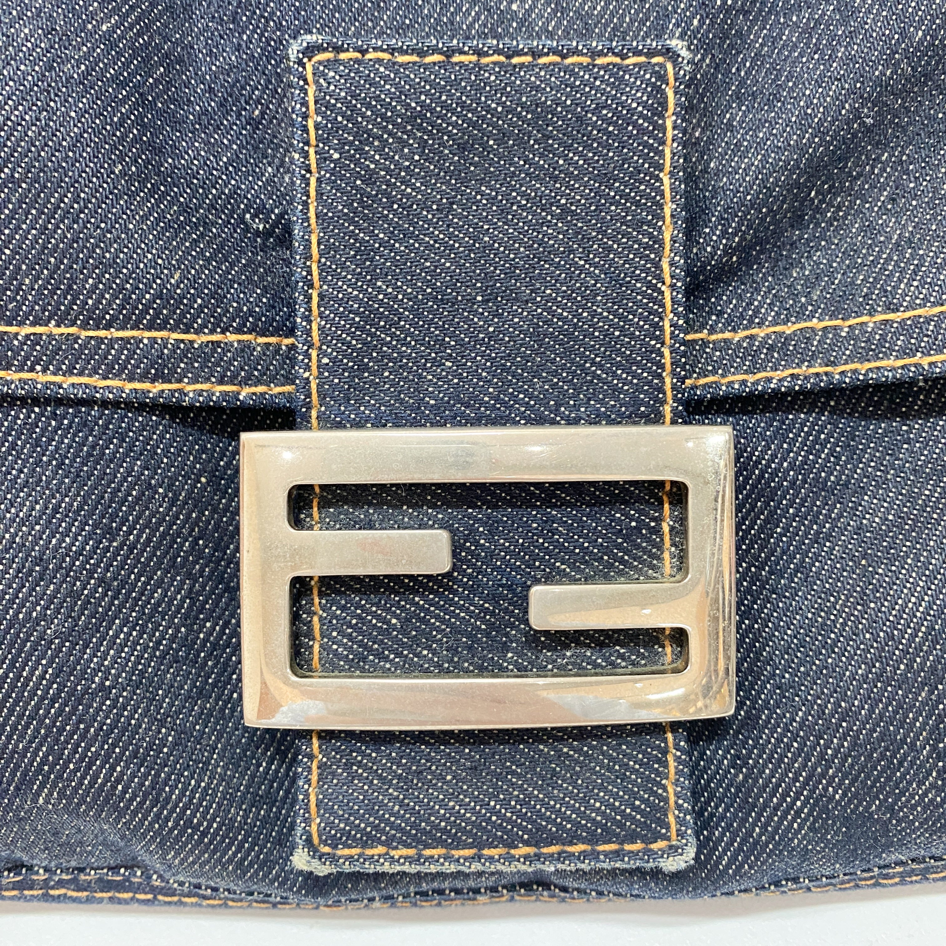 Baguette Denim Shoulder Bag