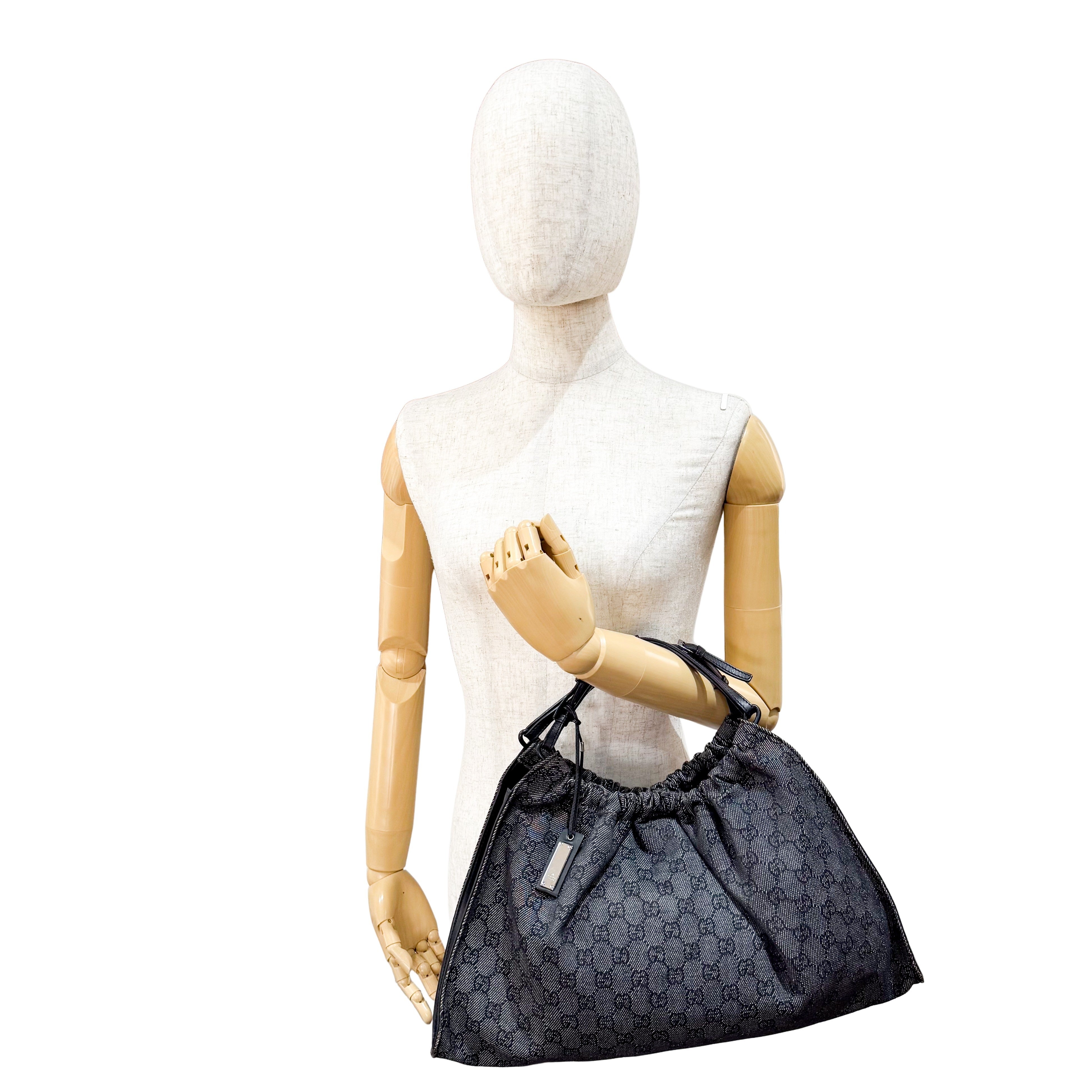 Black GG Cotton Canvas Bag