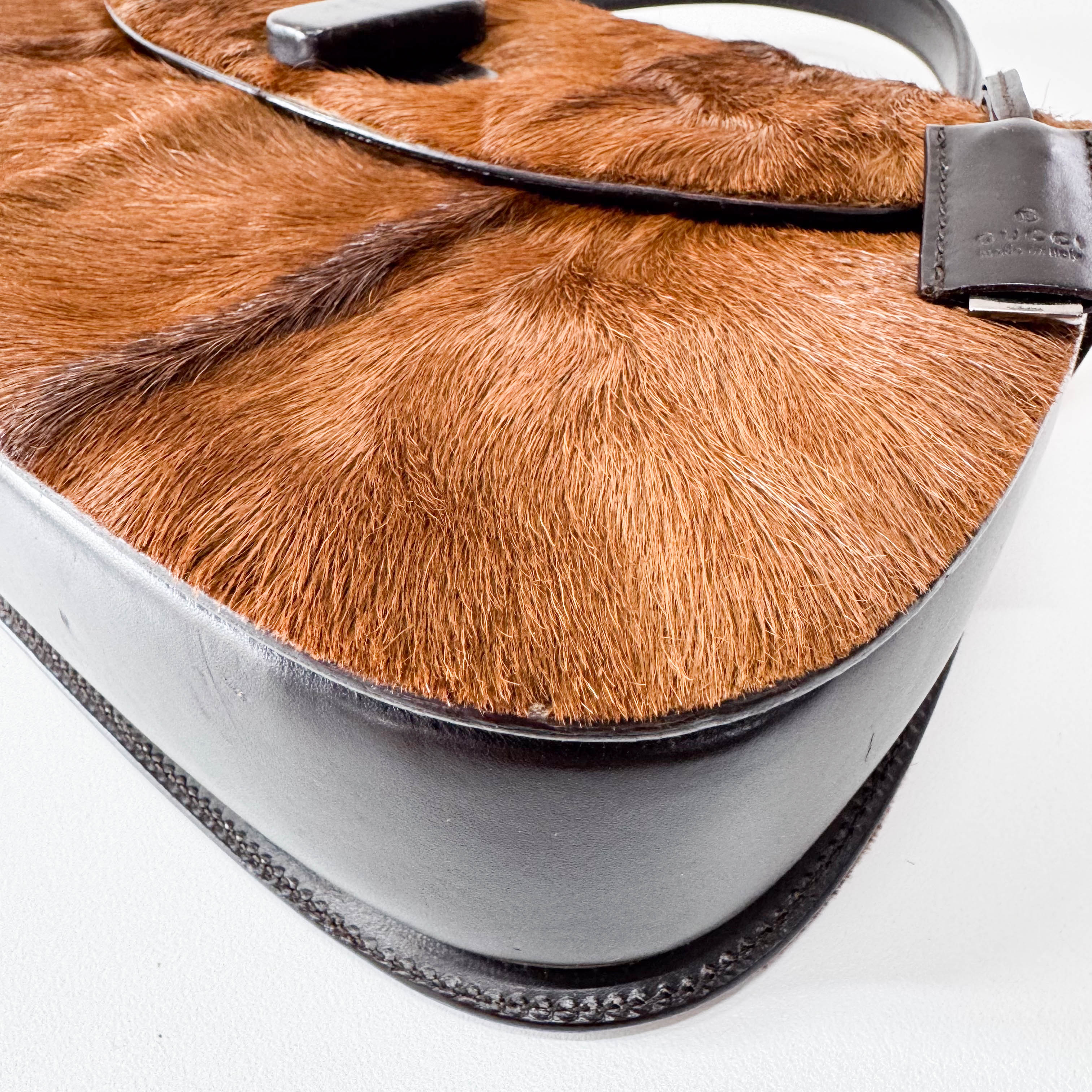 Brown Pony Hair Top Handle Bag
