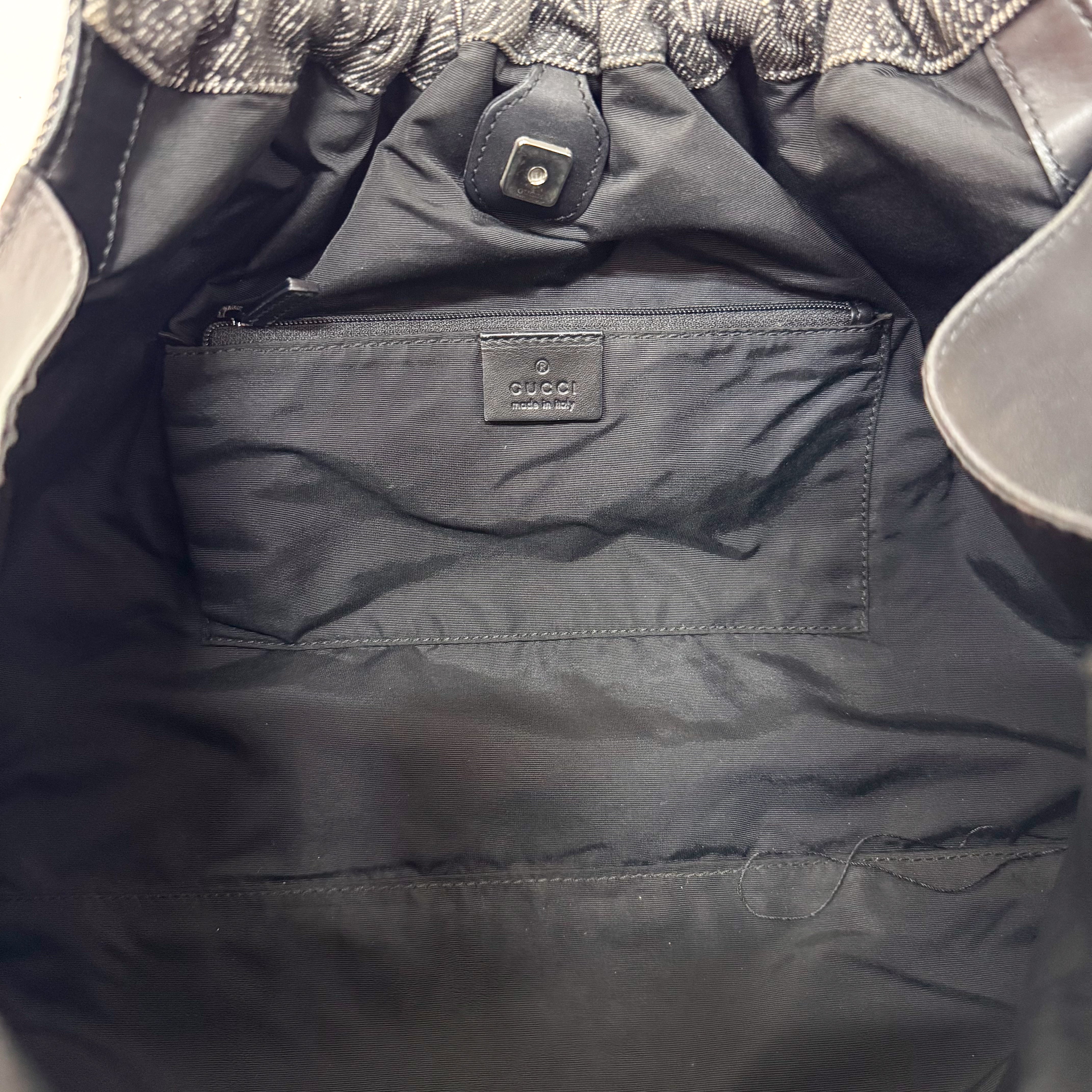 Black GG Cotton Canvas Bag