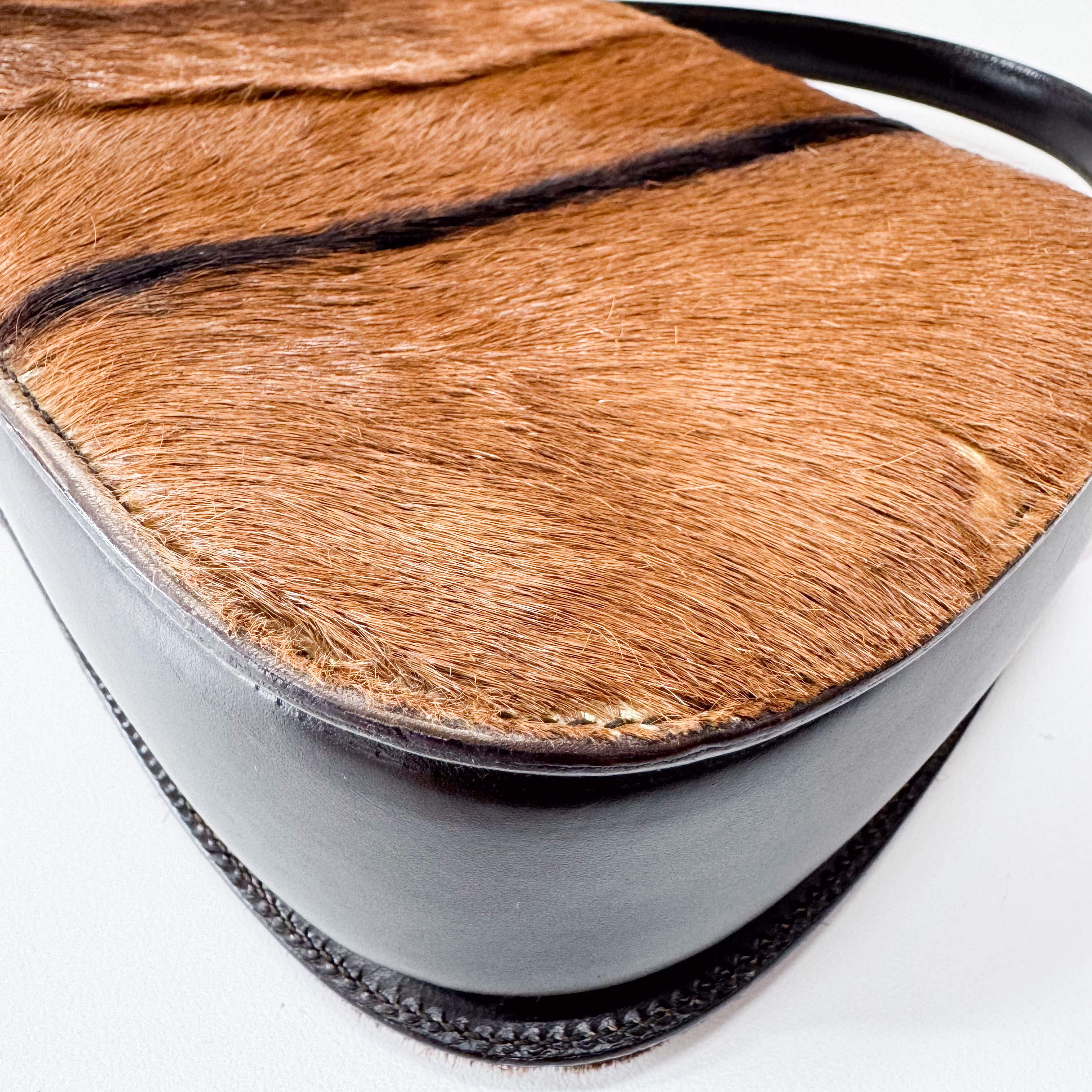 Brown Pony Hair Top Handle Bag