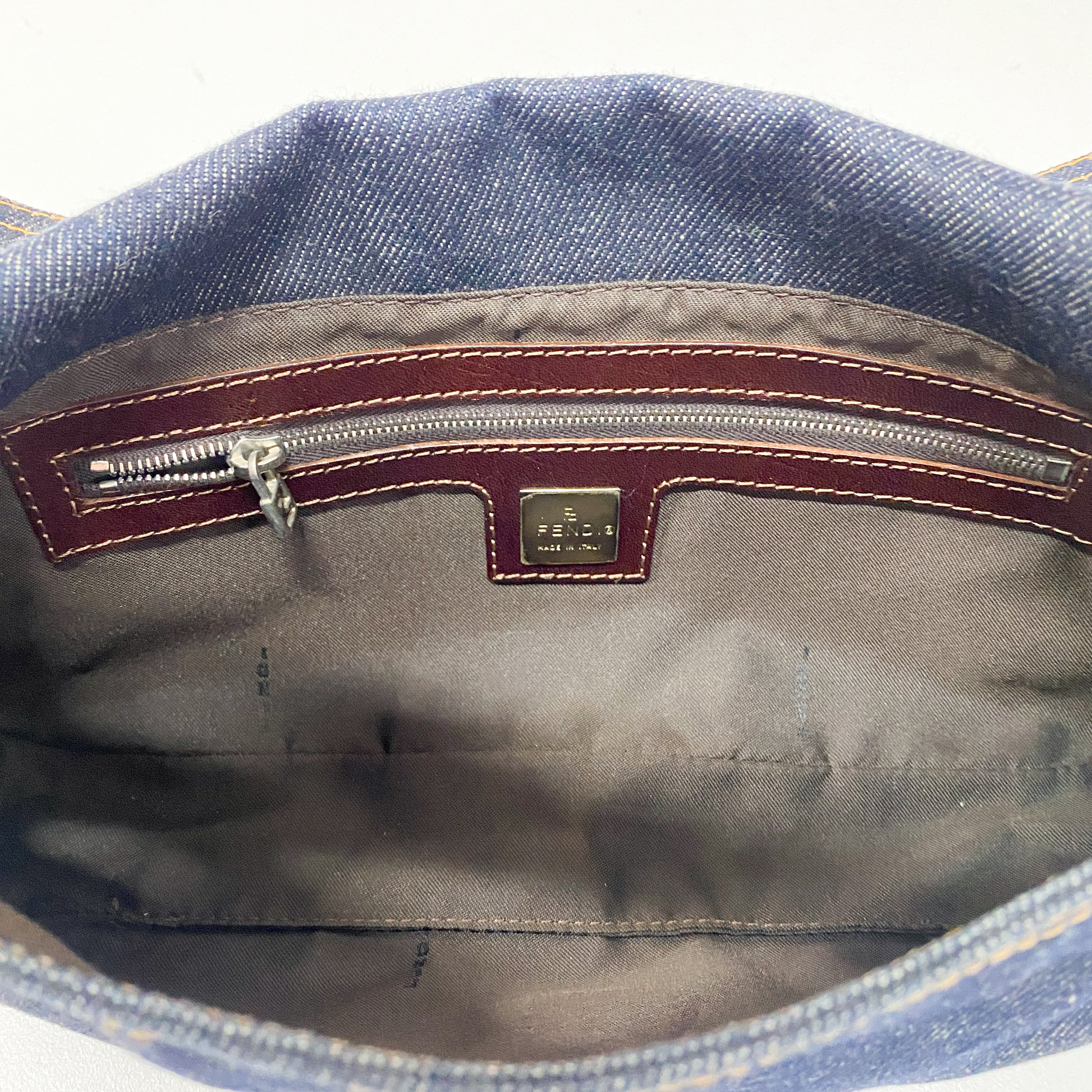 Baguette Denim Shoulder Bag