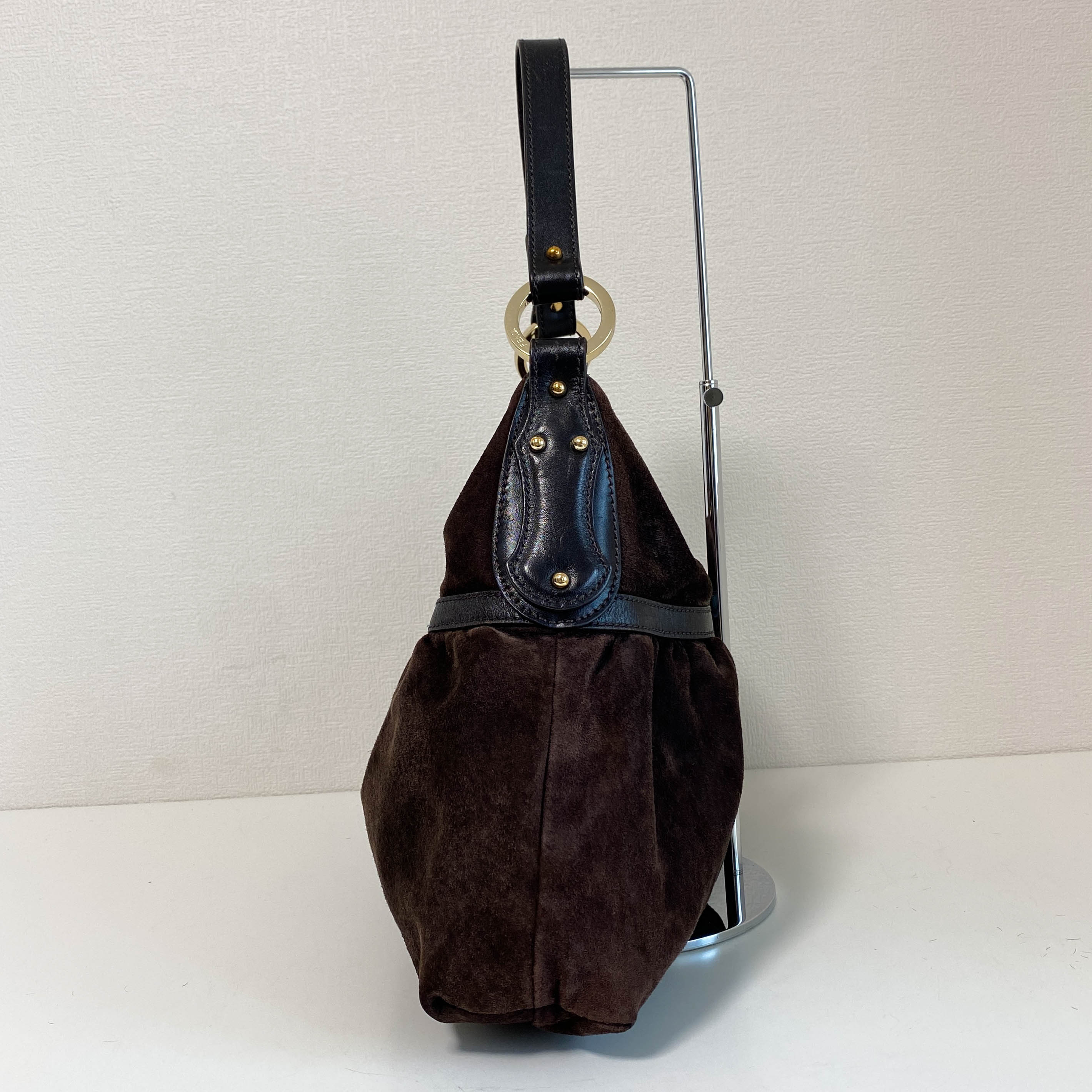 Chef Brown Suede Shoulder Bag