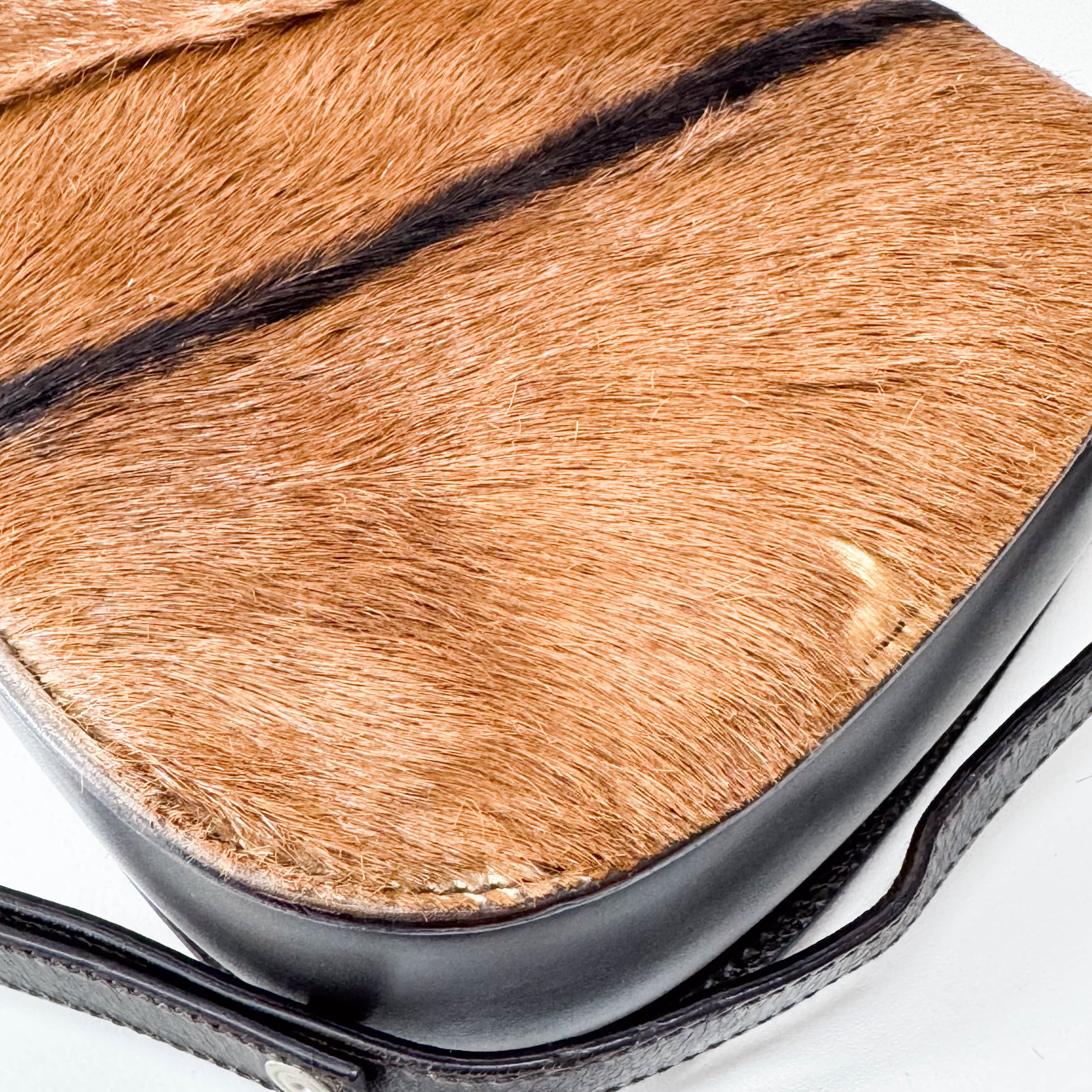 Brown Pony Hair Top Handle Bag