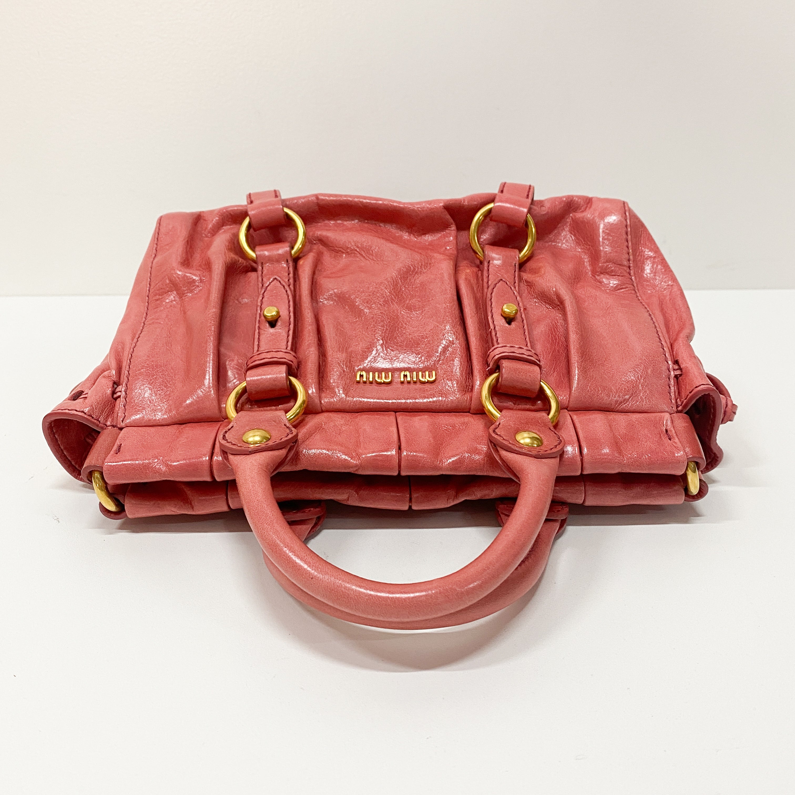 Vitello Mini Pink Leather Two Way Bag