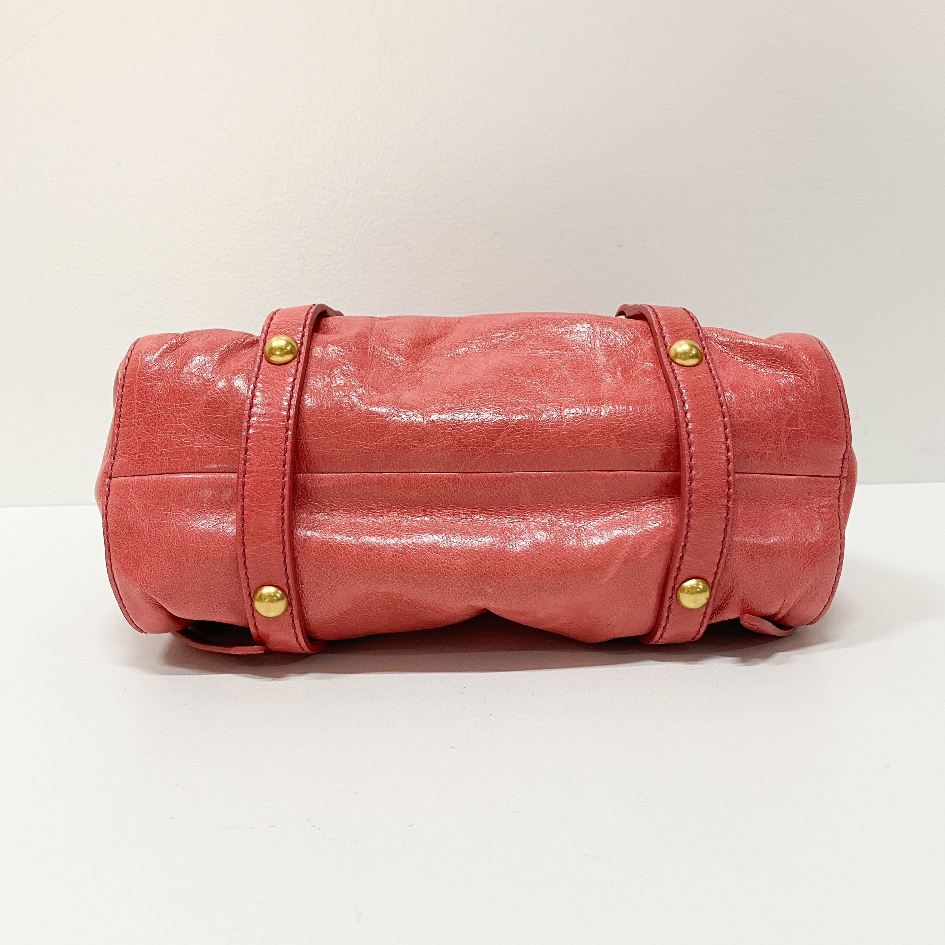 Vitello Mini Pink Leather Two Way Bag