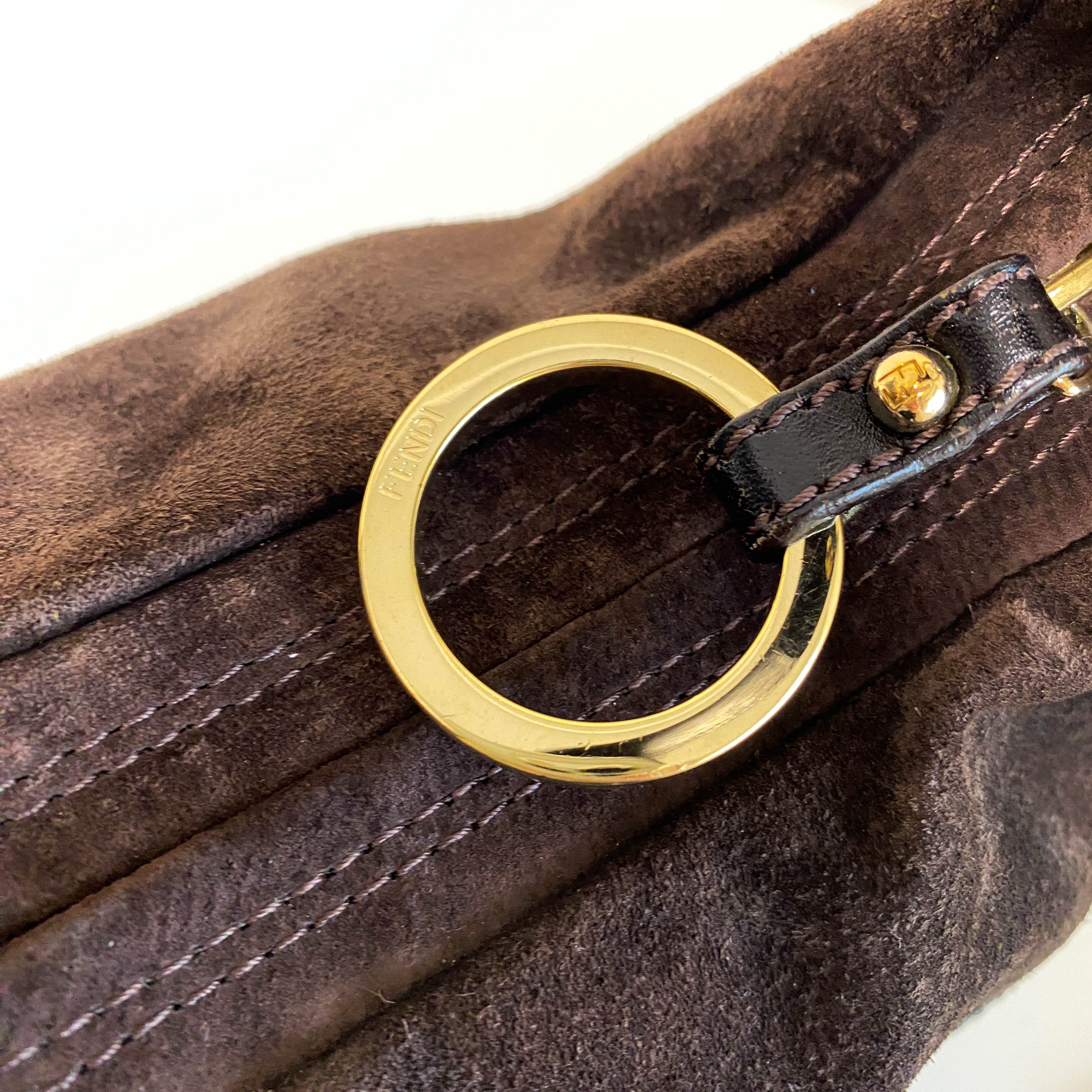 Chef Brown Suede Shoulder Bag