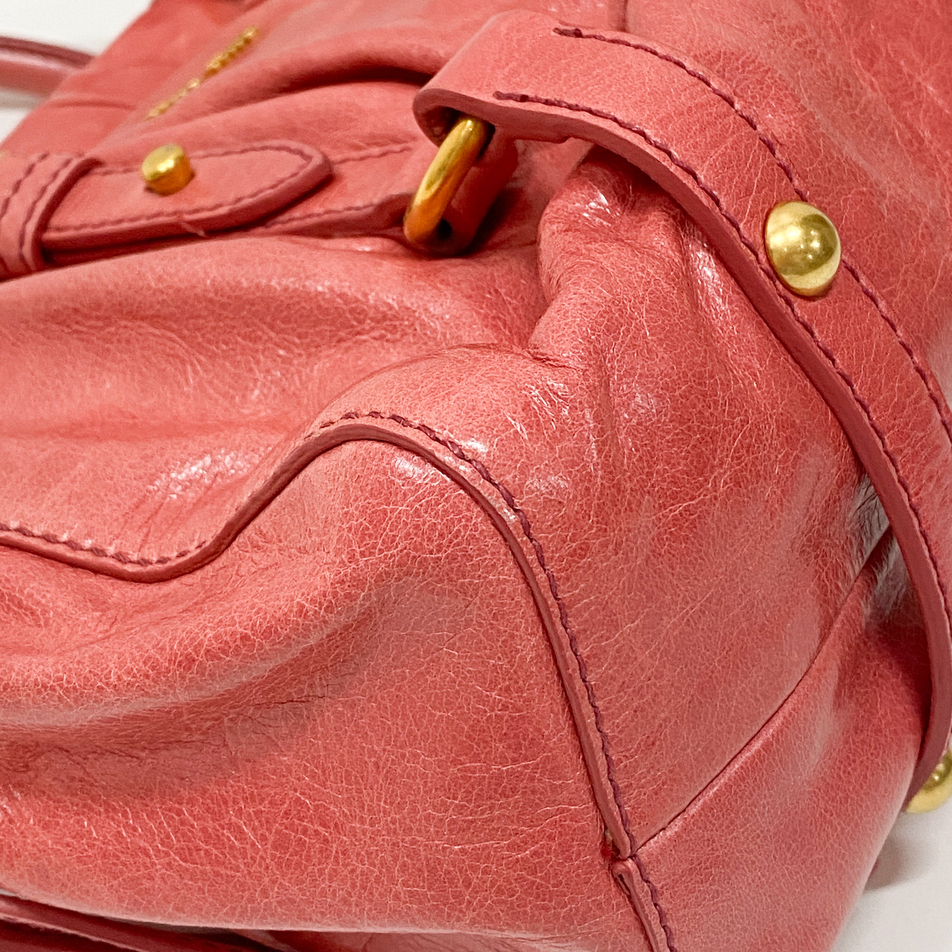 Vitello Mini Pink Leather Two Way Bag