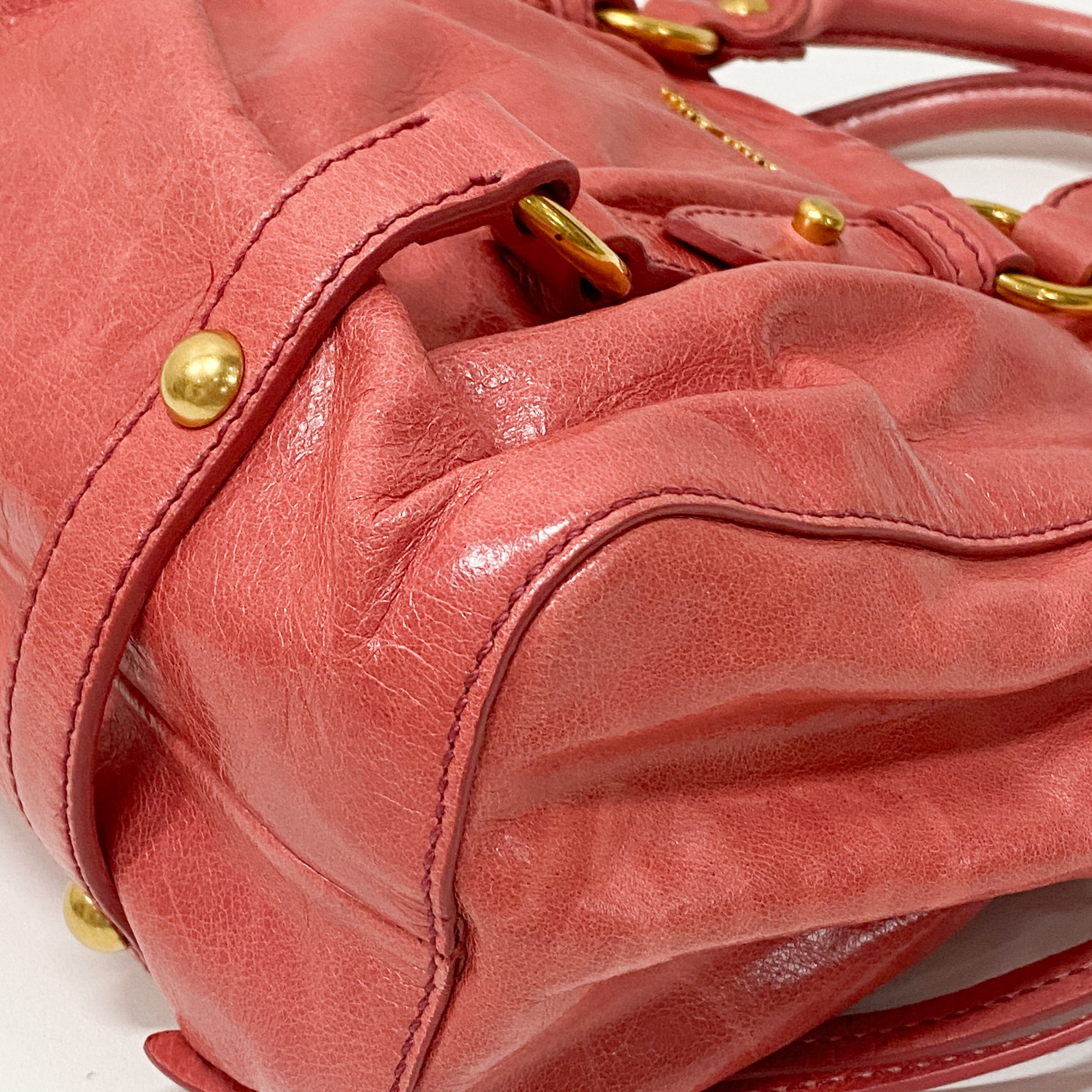 Vitello Mini Pink Leather Two Way Bag