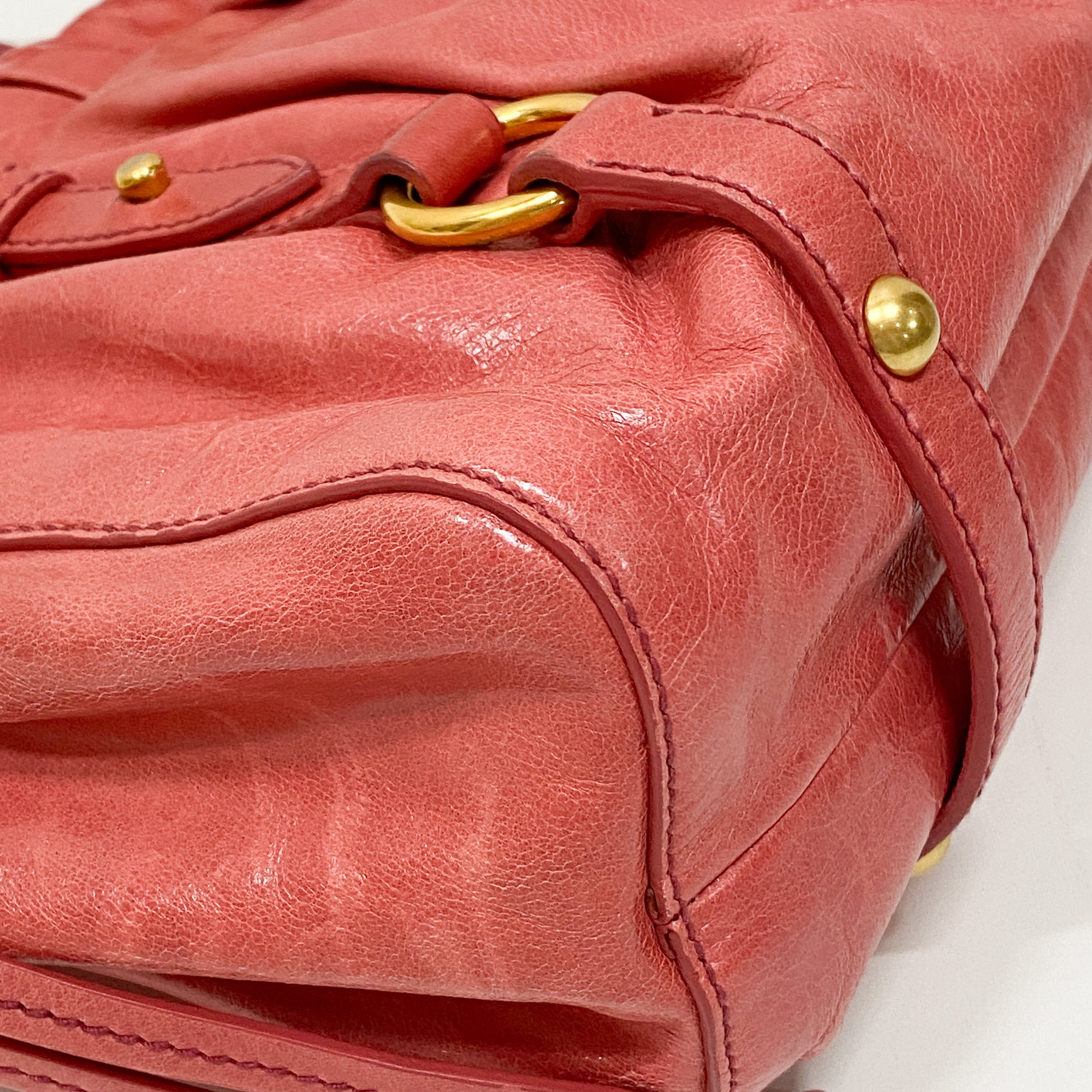 Vitello Mini Pink Leather Two Way Bag