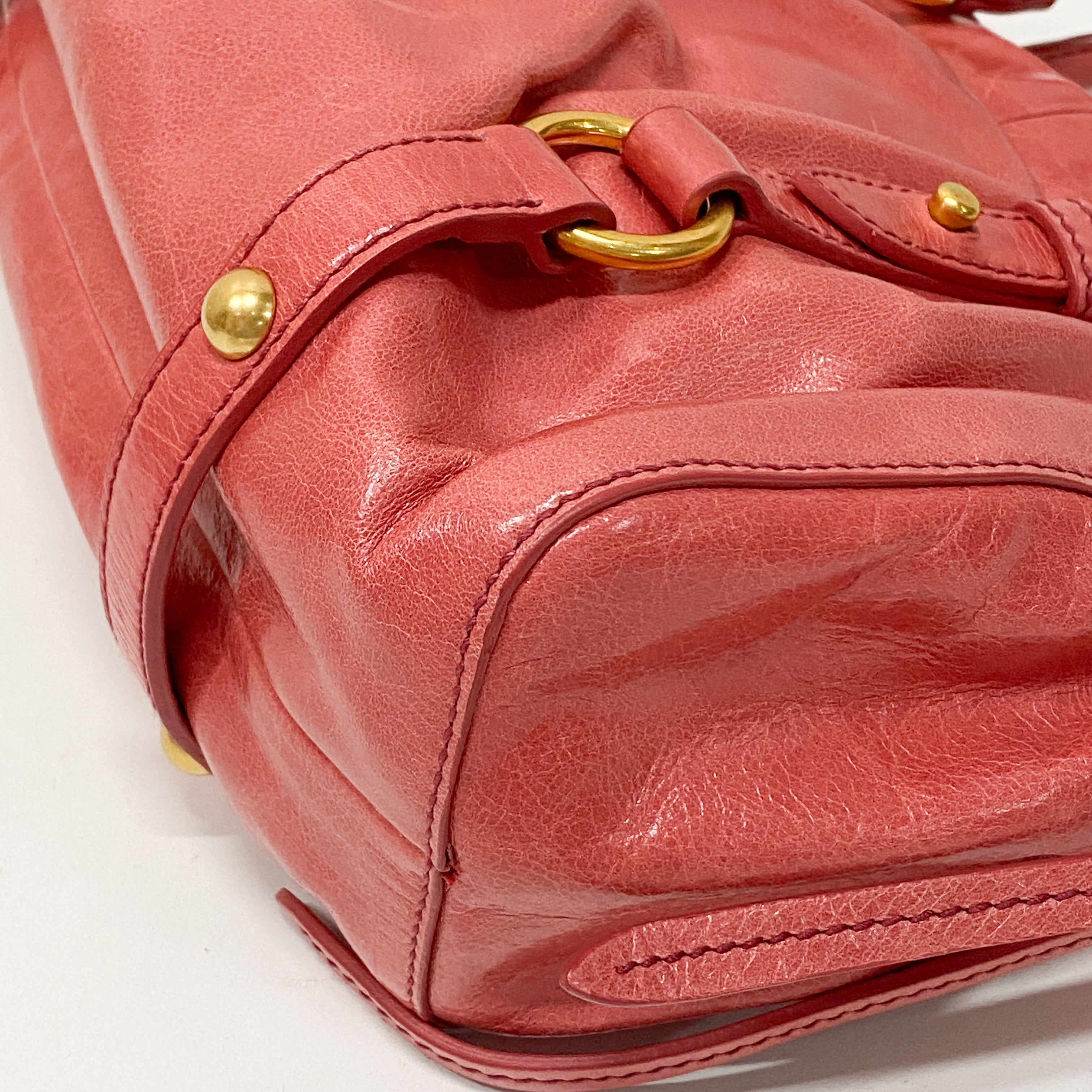 Vitello Mini Pink Leather Two Way Bag