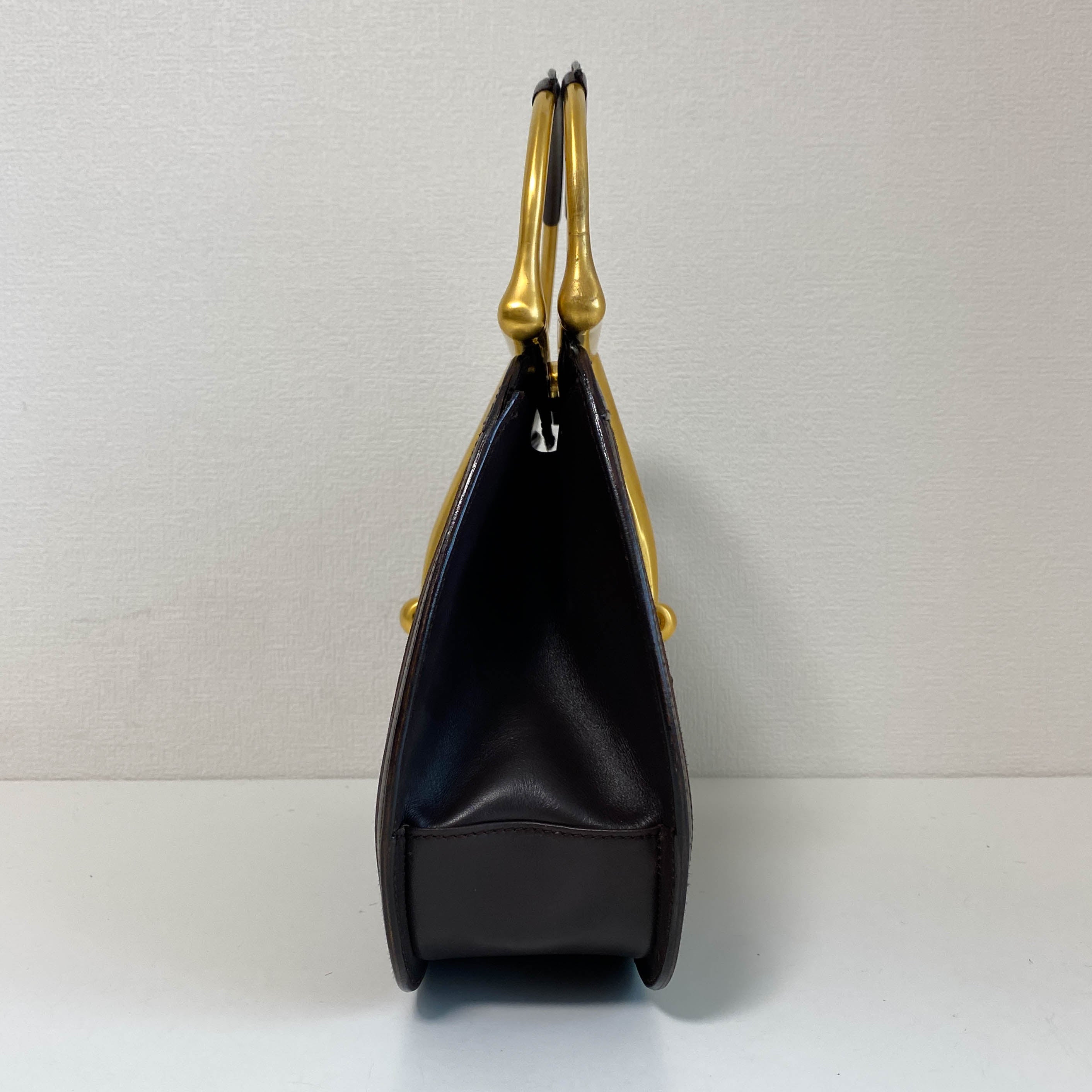 Horsebit Brown Suede Hand Bag