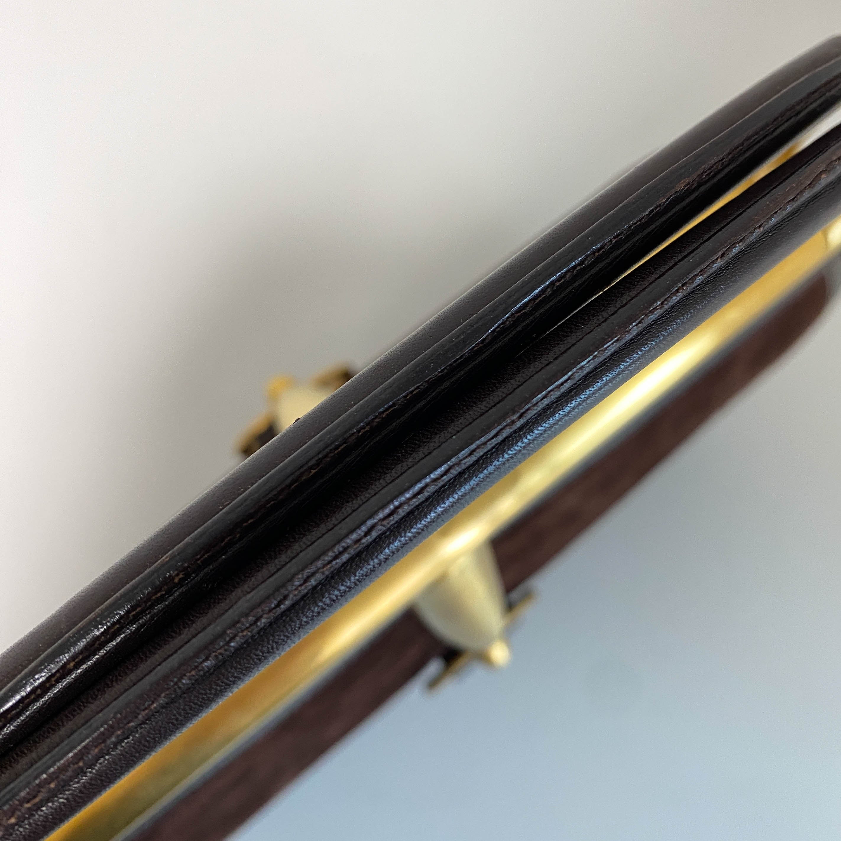 Horsebit Brown Suede Hand Bag