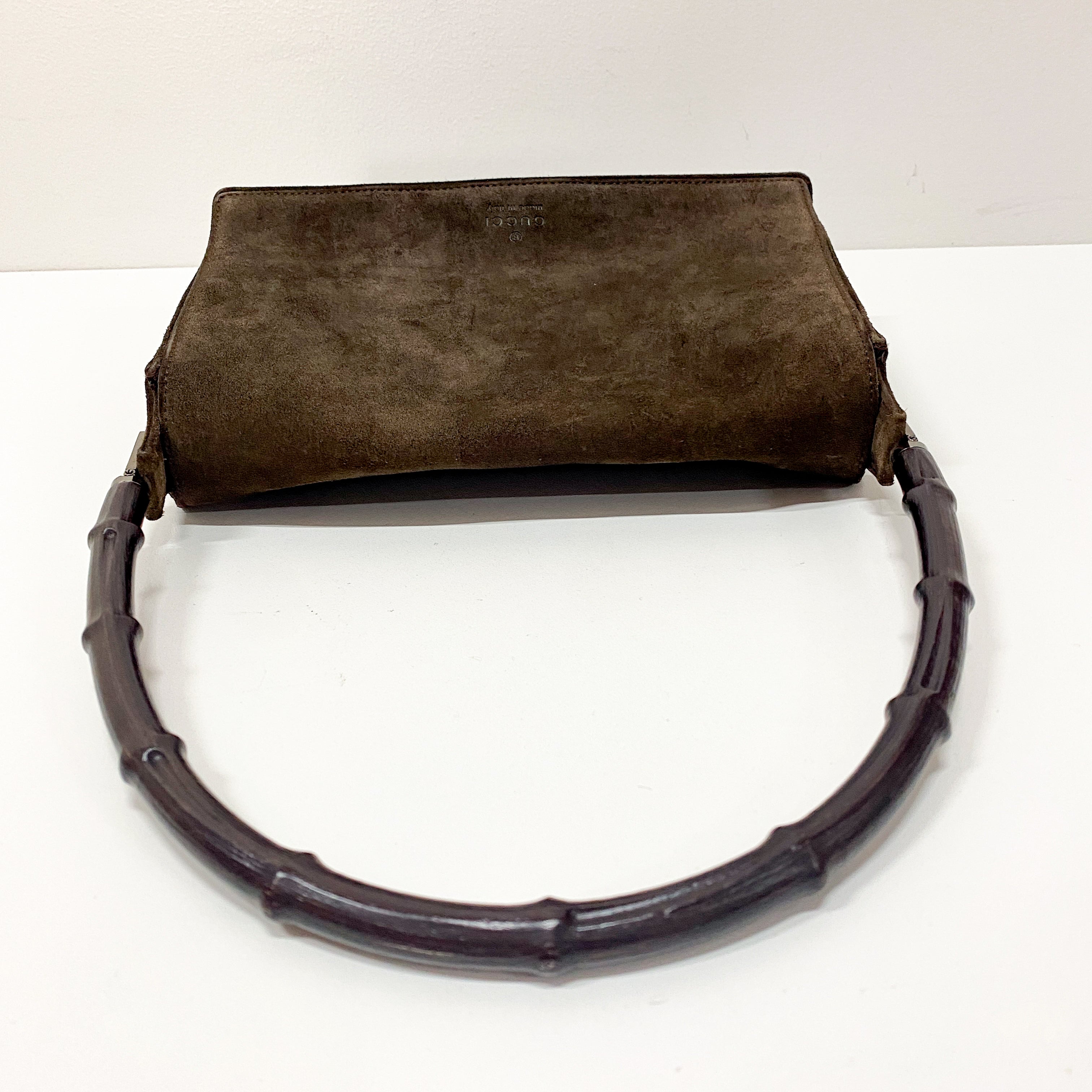Bamboo Brown Suede Shoulder Bag