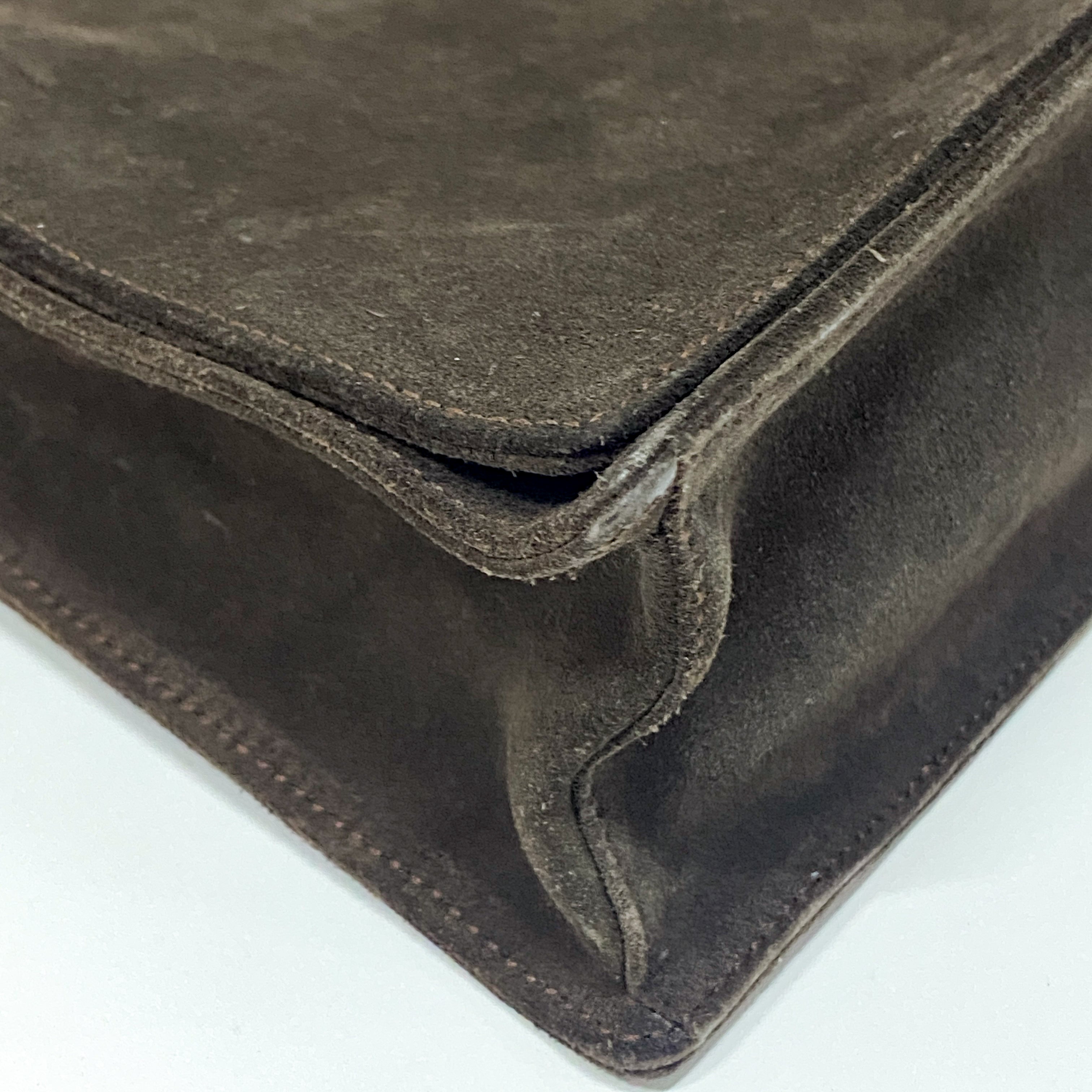 Bamboo Brown Suede Shoulder Bag