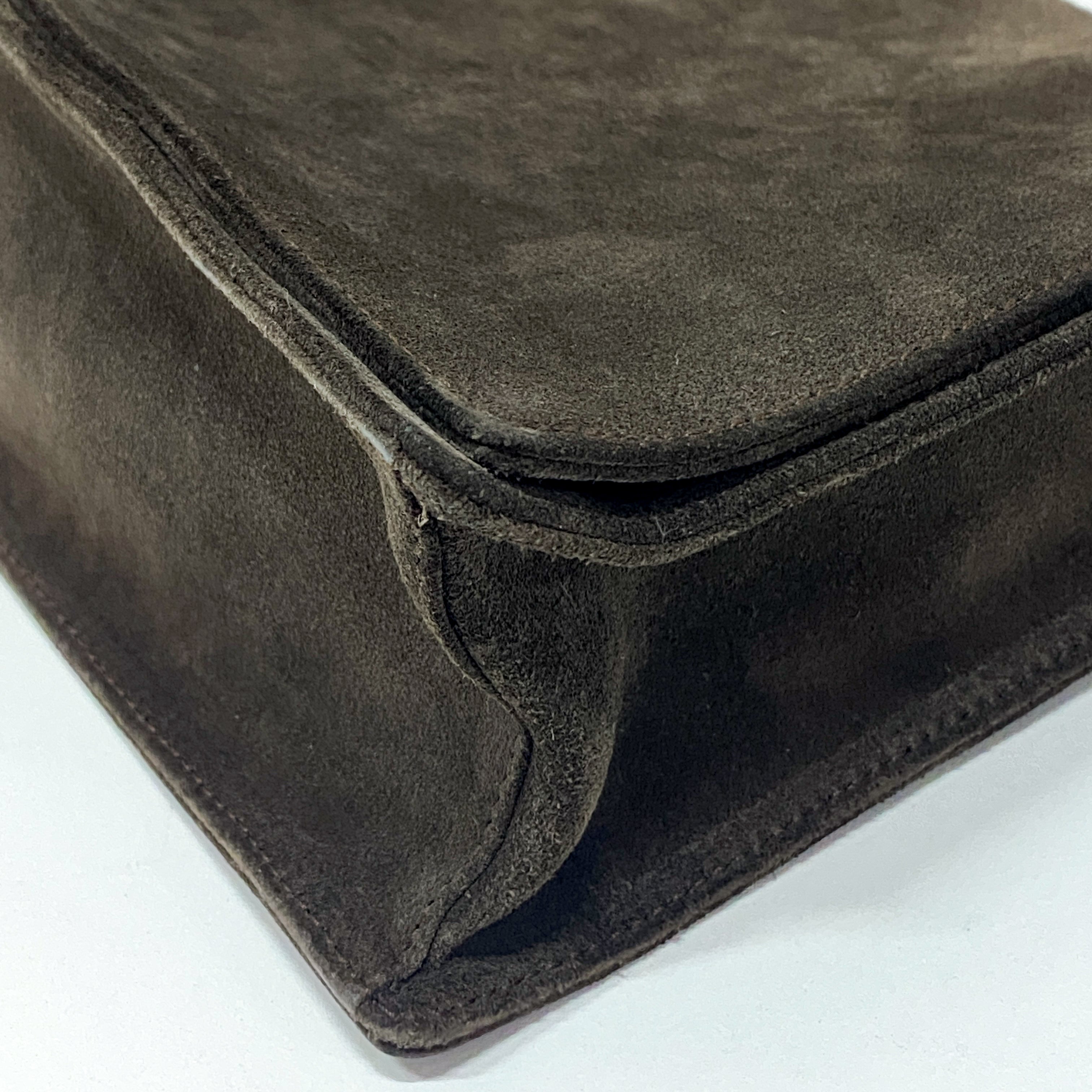 Bamboo Brown Suede Shoulder Bag