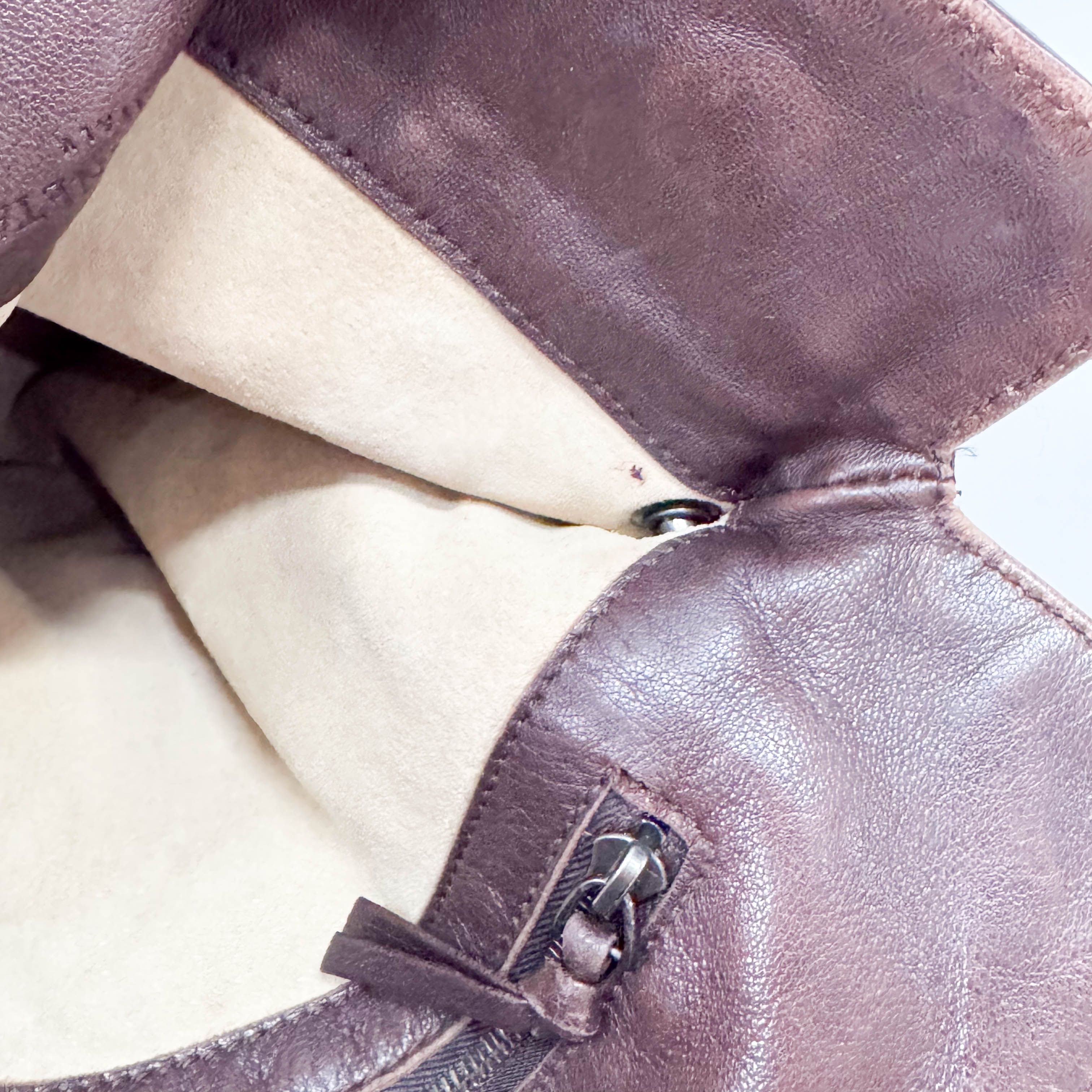 Brown Leather Intrecciato Strap Shoulder Bag