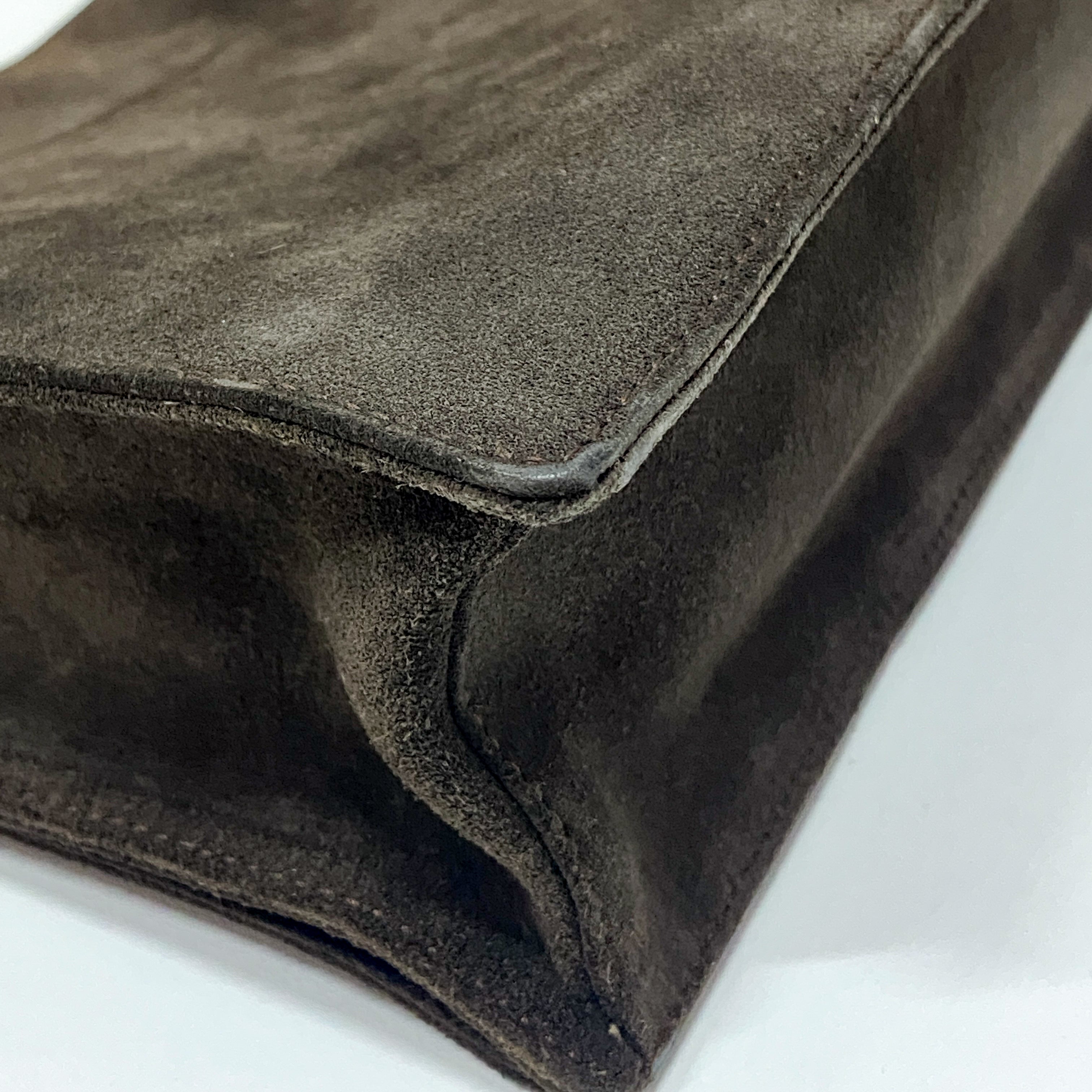 Bamboo Brown Suede Shoulder Bag