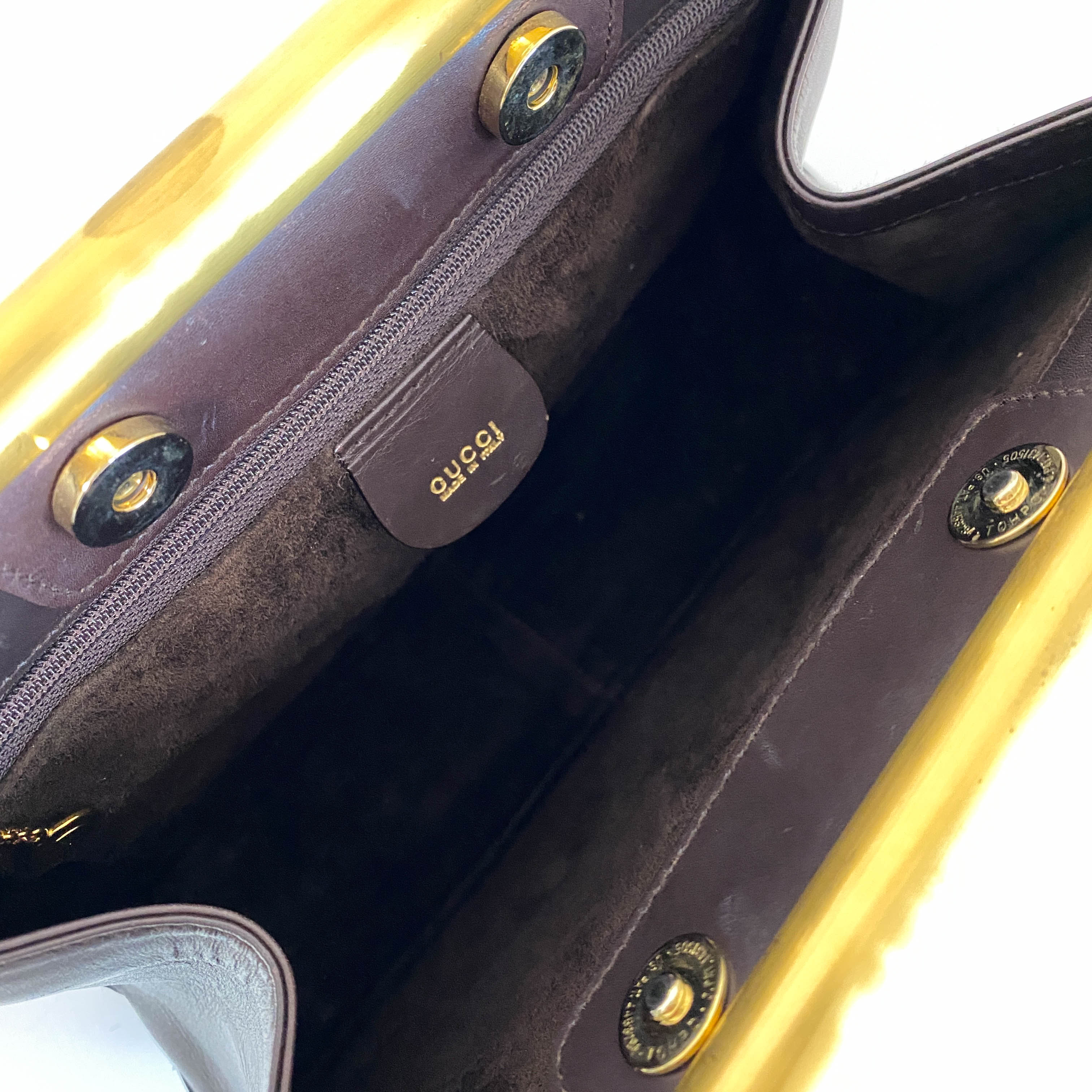 Horsebit Brown Suede Hand Bag