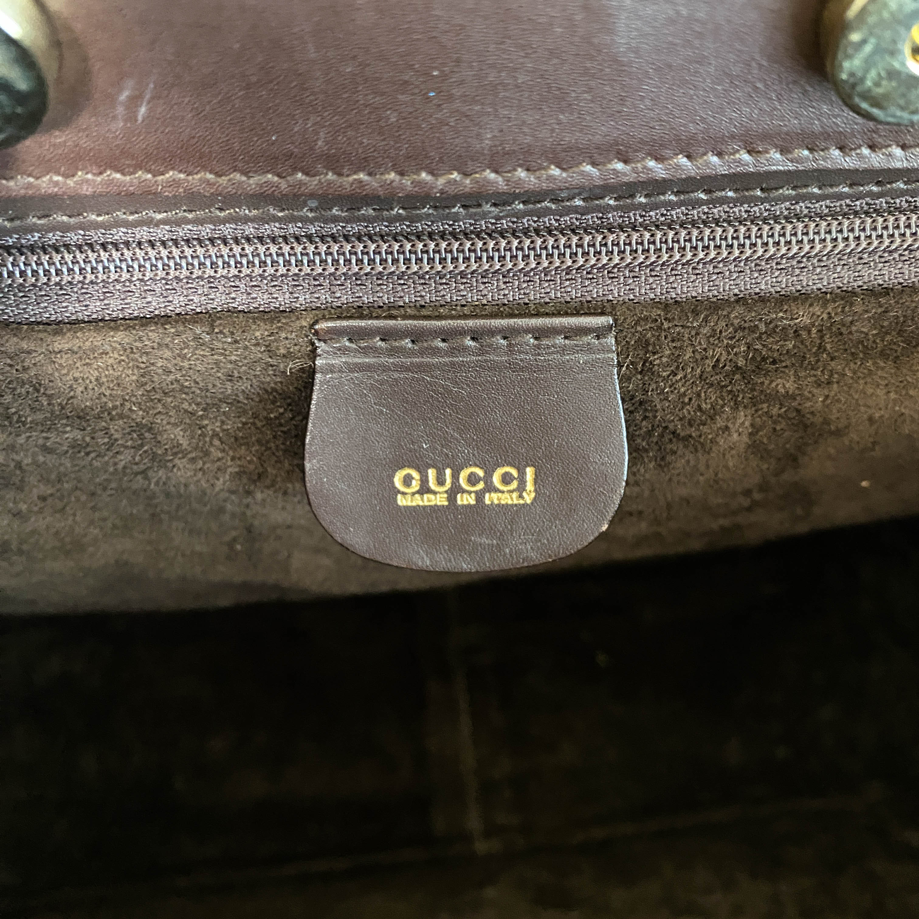 Horsebit Brown Suede Hand Bag