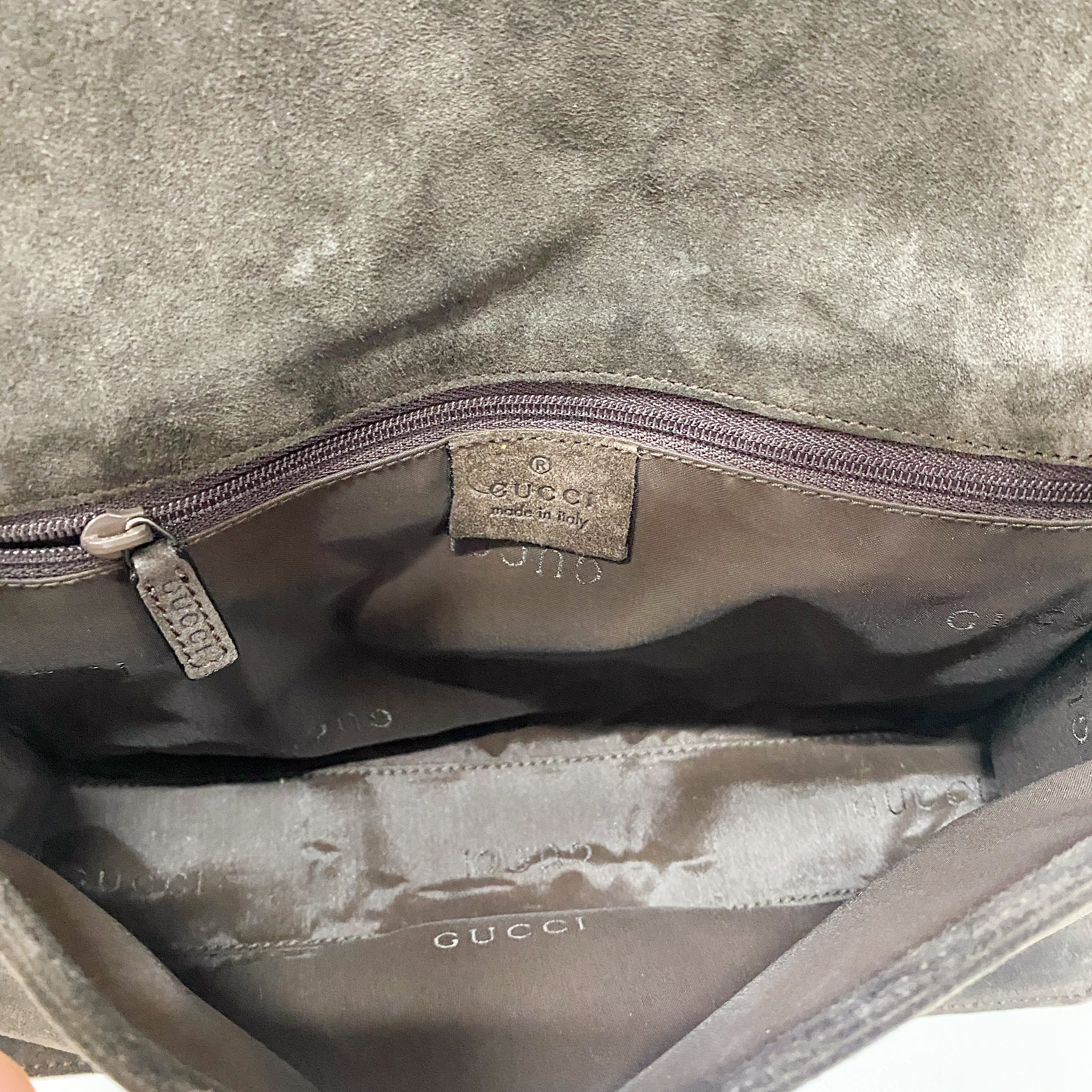 Bamboo Brown Suede Shoulder Bag